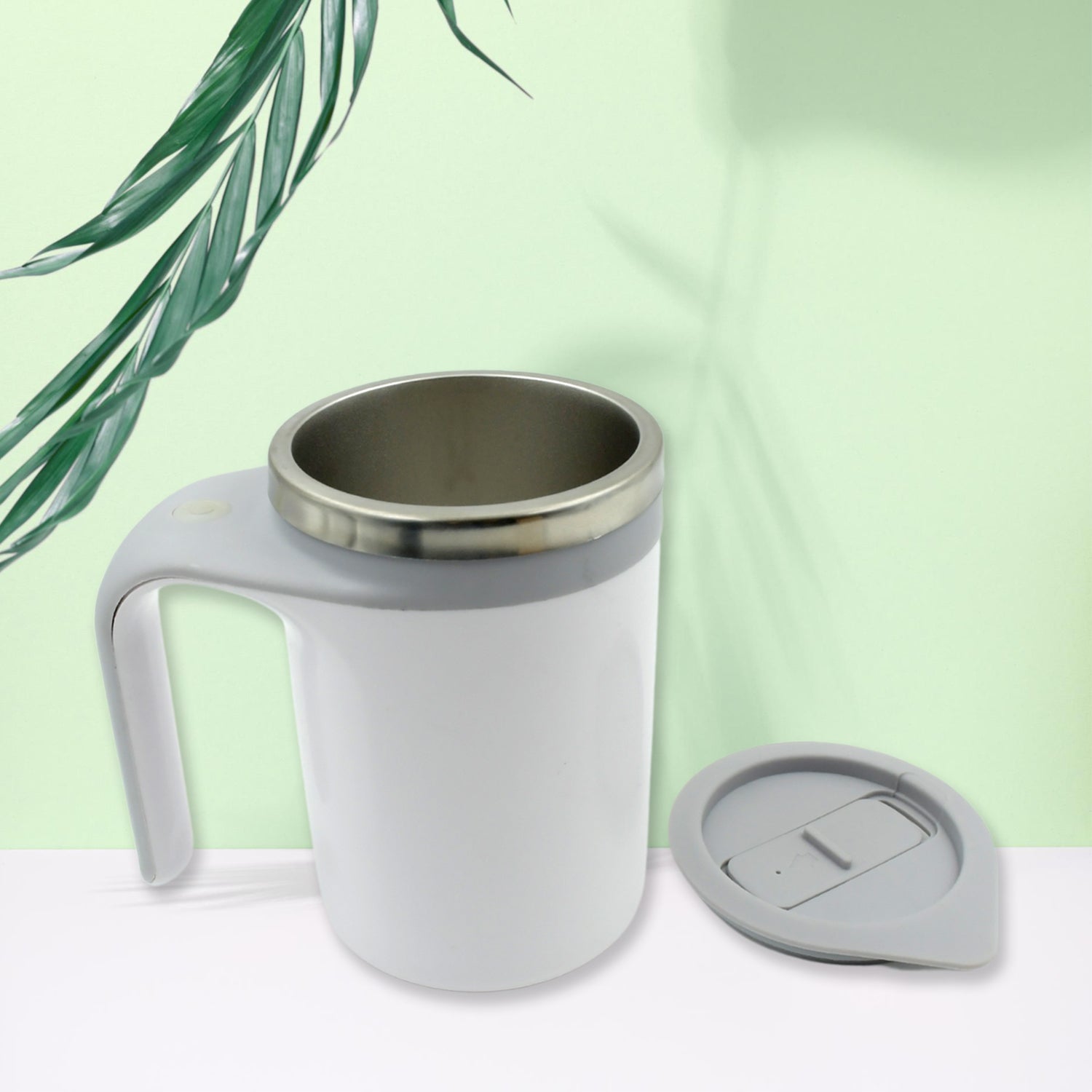 5545 Stirring Coffee Mug | Magnetic Stirring Coffee Cup | Stainless Steel Mug for Milk | Self Stirring Coffee Mug, Suitable for Coffee / Milk / Hot Chocolat | Battery Operated