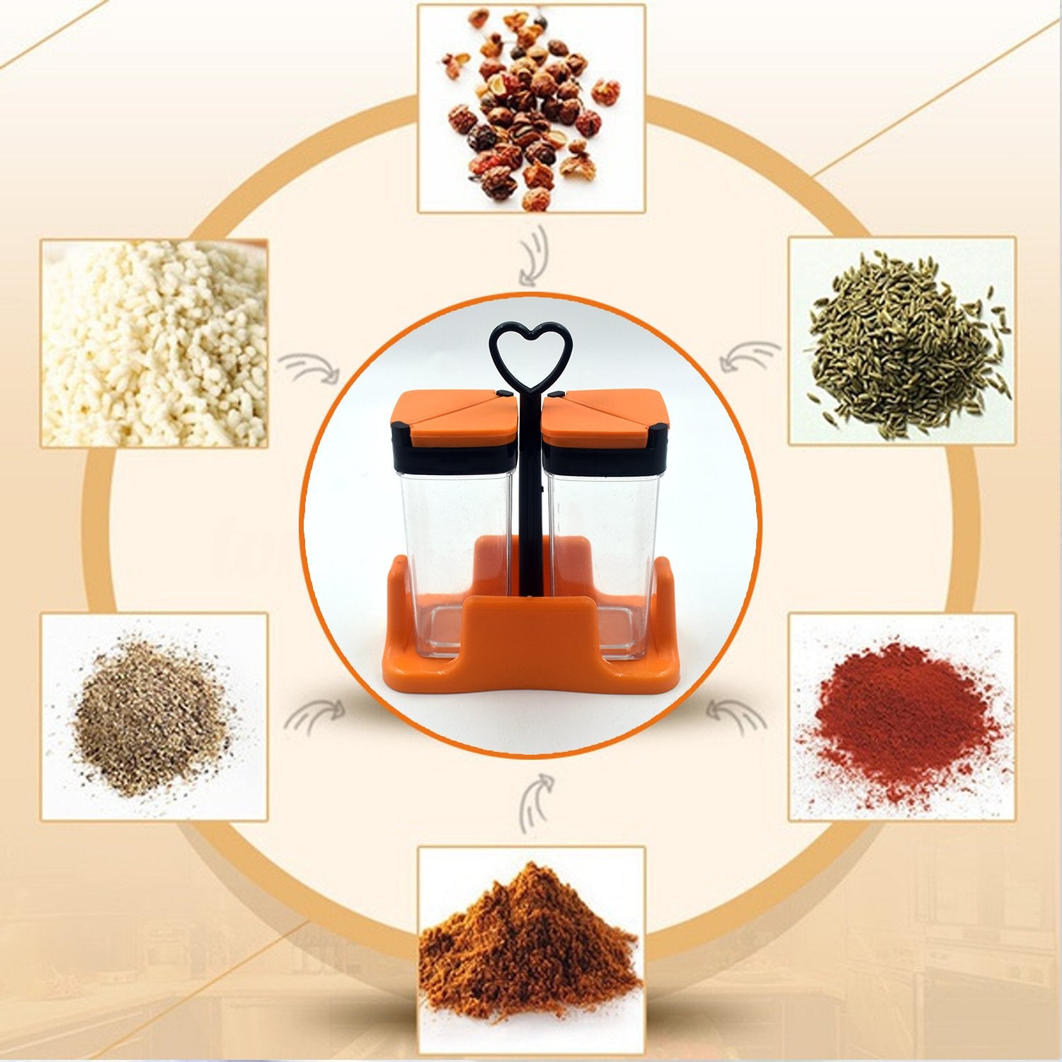 2583 Multipurpose Masala/Spice Rack Container - Set of 2 Pcs