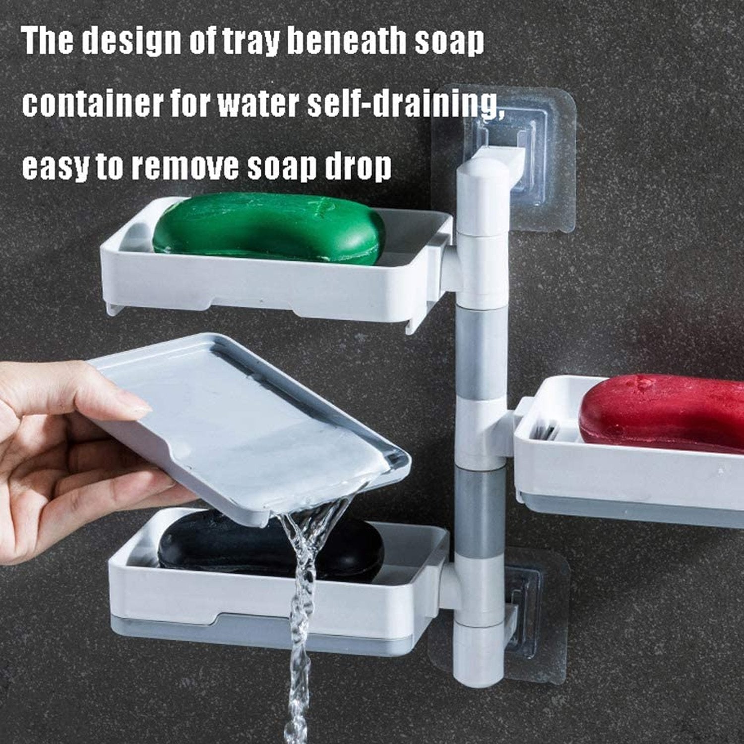 4727A Self-Adhesive 3 Layer Soap Dish Holder Saver Box Storage DeoDap