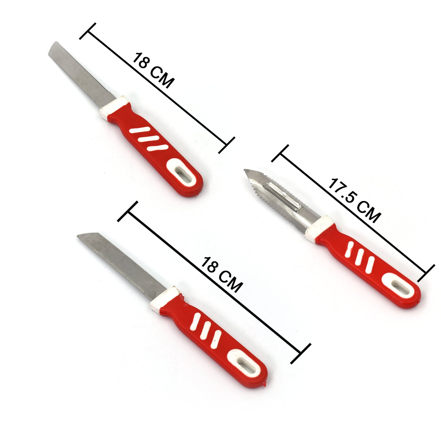 2706 3 Pc Knife Peeler Combo used in all kinds of household and official kitchen places for cutting and peeling types of purposes.