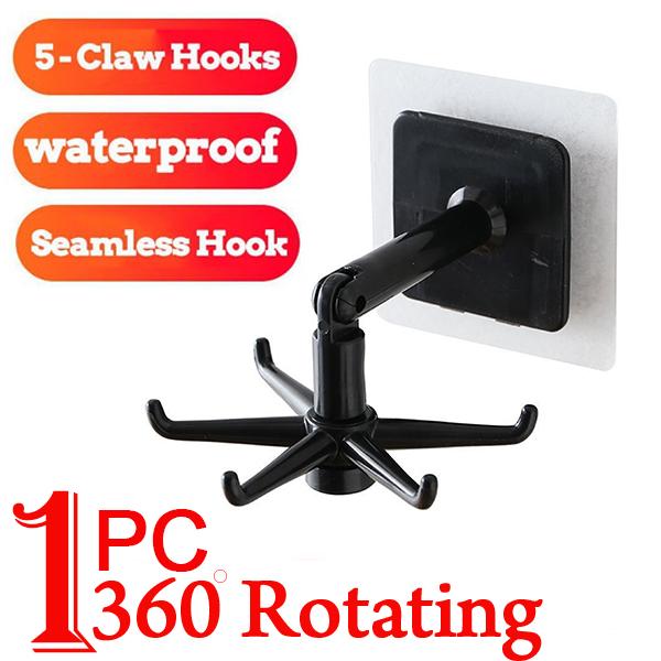 4644 360° Rotating Folding Hook Self-Adhesive Waterproof Wall Mounted Hook - SkyShopy