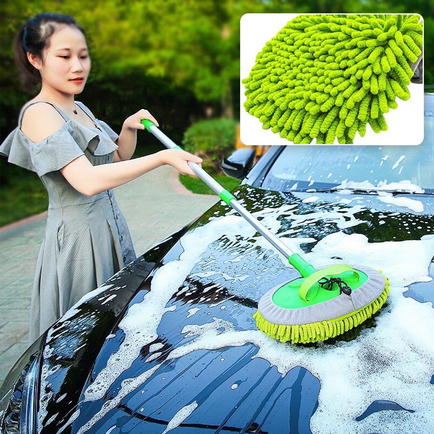 7848 MICROFIBER FLEXIBLE MOP CLEANING ACCESSORIES | MICROFIBER MOP | BRUSH | DRY/WET HOME, KITCHEN, OFFICE CLEANING BRUSH EXTENDABLE HANDLE DeoDap
