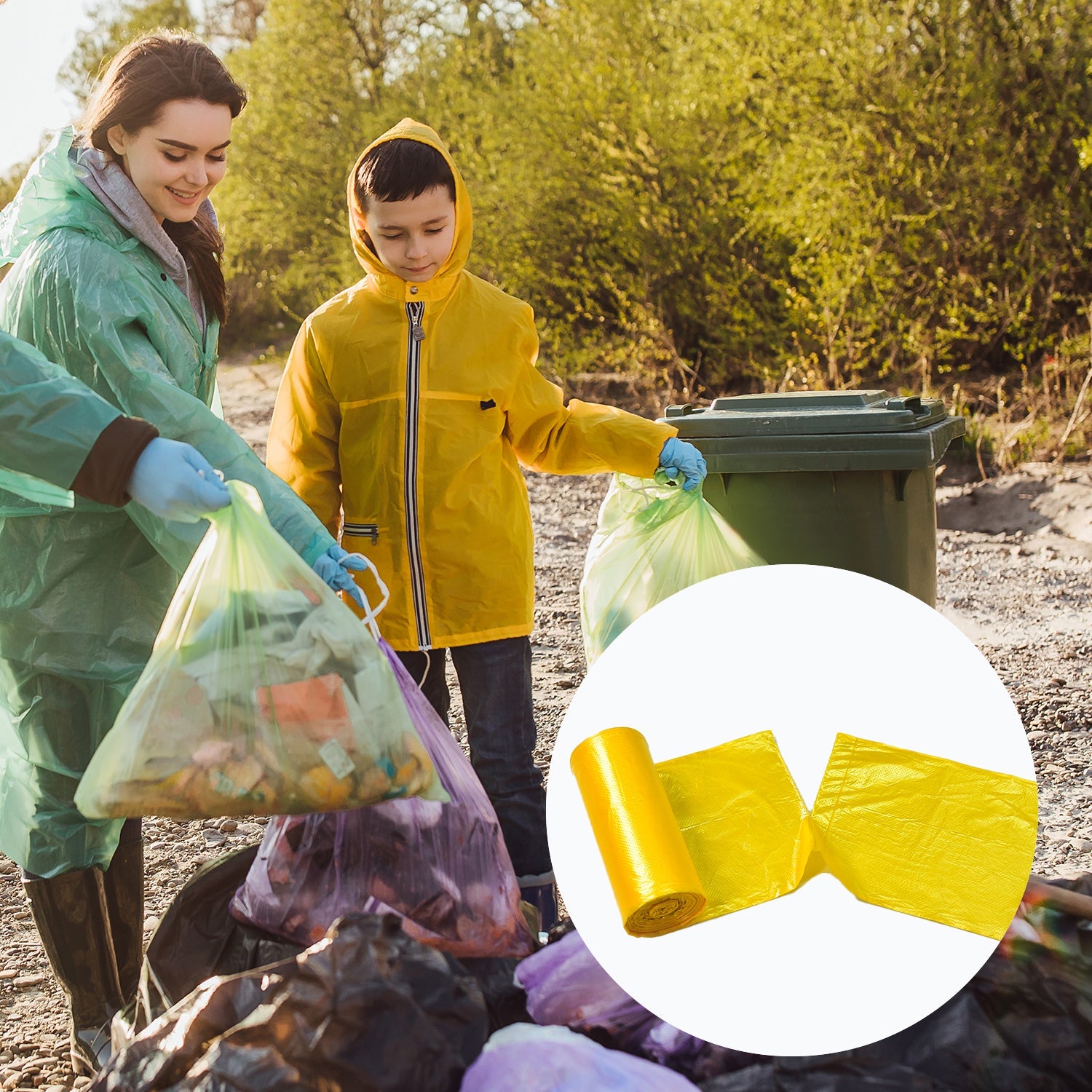 9255 1Roll Yellow Garbage Bags/Dustbin Bags/Trash Bags. DeoDap