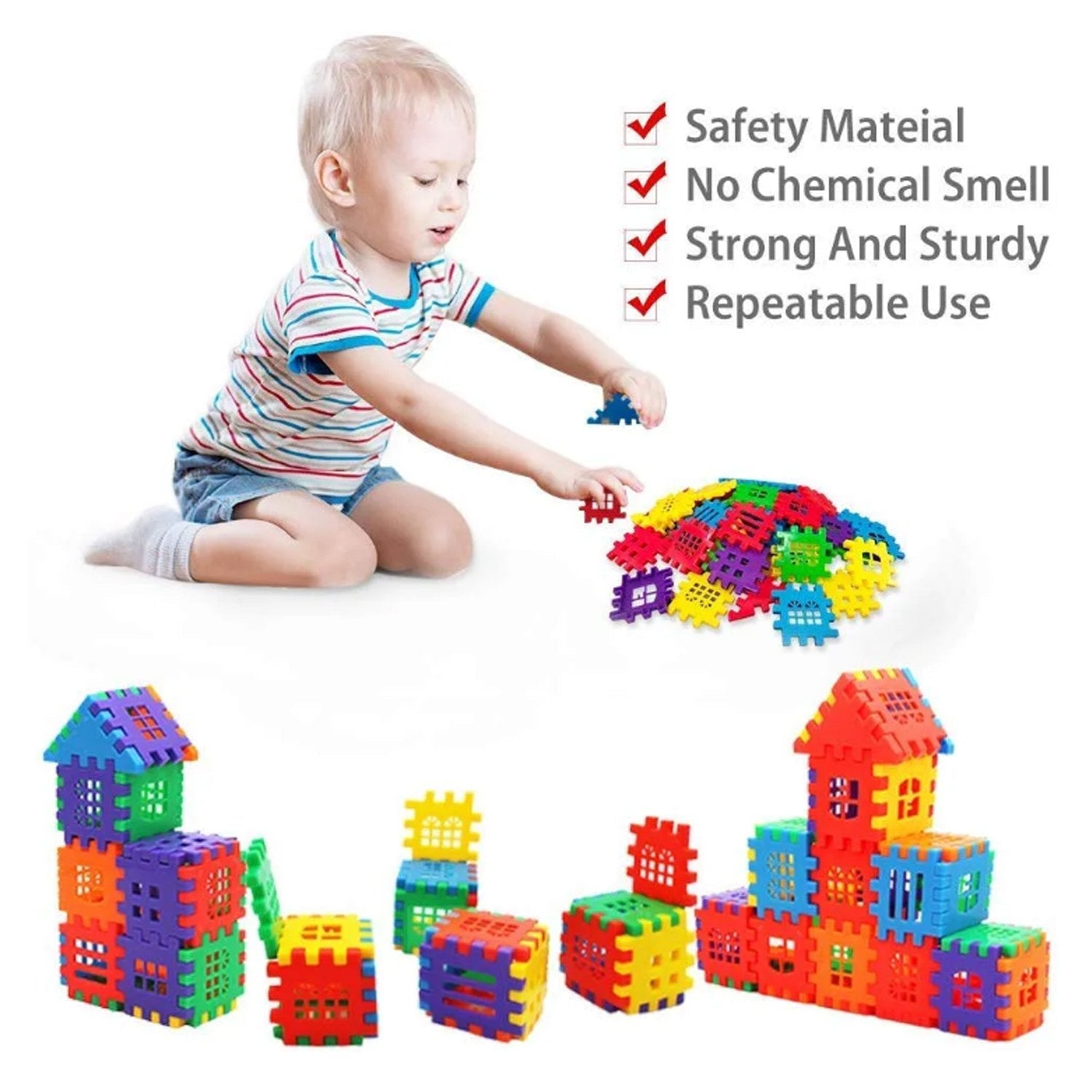 3911 200 Pc House Blocks Toy used in all kinds of household and official places specially for kids and children for their playing and enjoying purposes.
