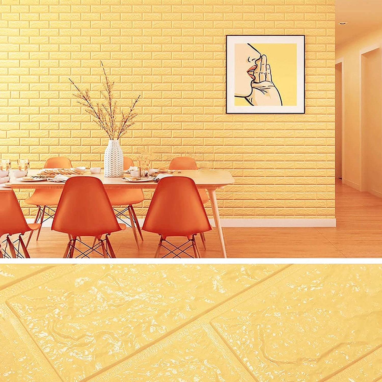 7453 Dark Yellow 3D Wall Decor used for wall decoration and maintaining purposes in all kinds of places like household and official etc.
