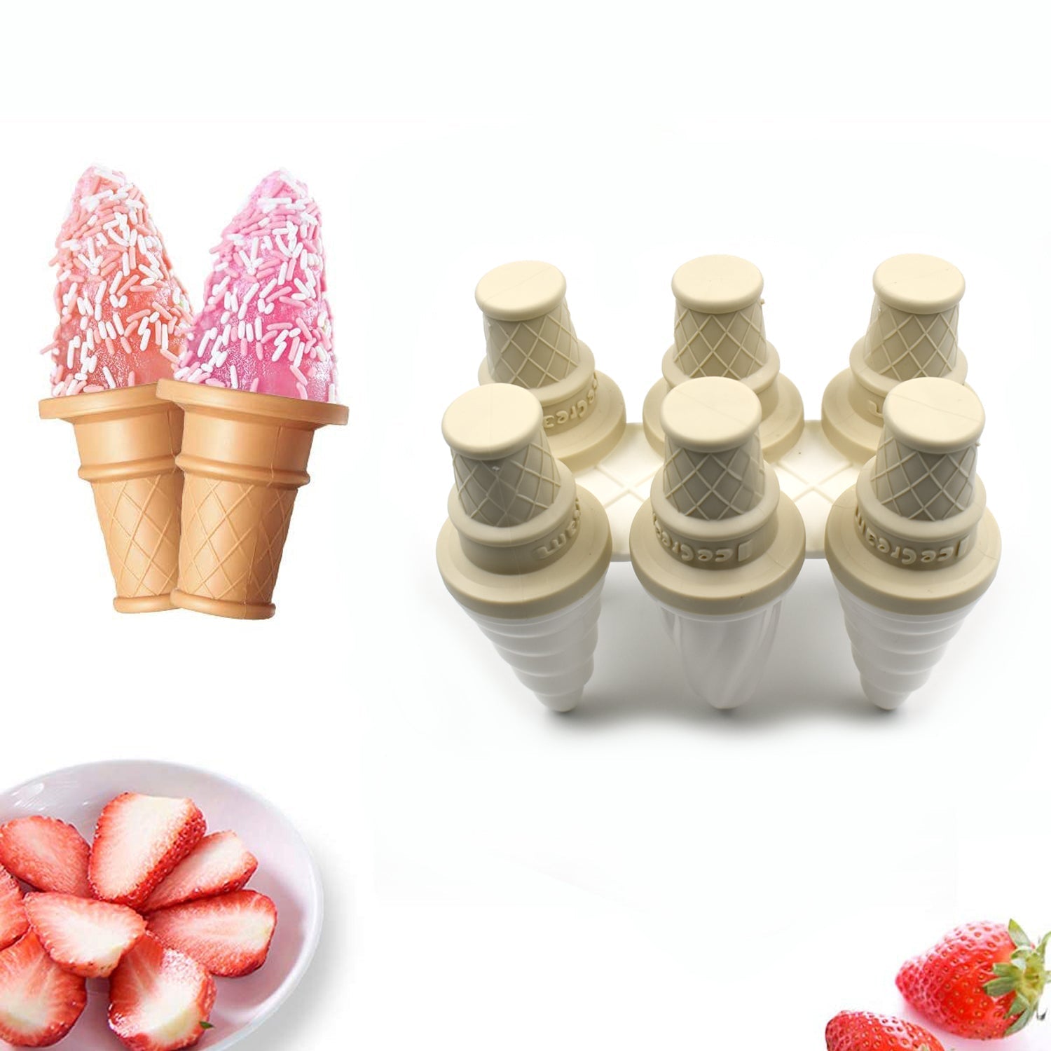 6304 6 Pc Ice Cream Mold used for making ice-creams in all kinds of places including restaurants and ice-cream parlours etc. DeoDap