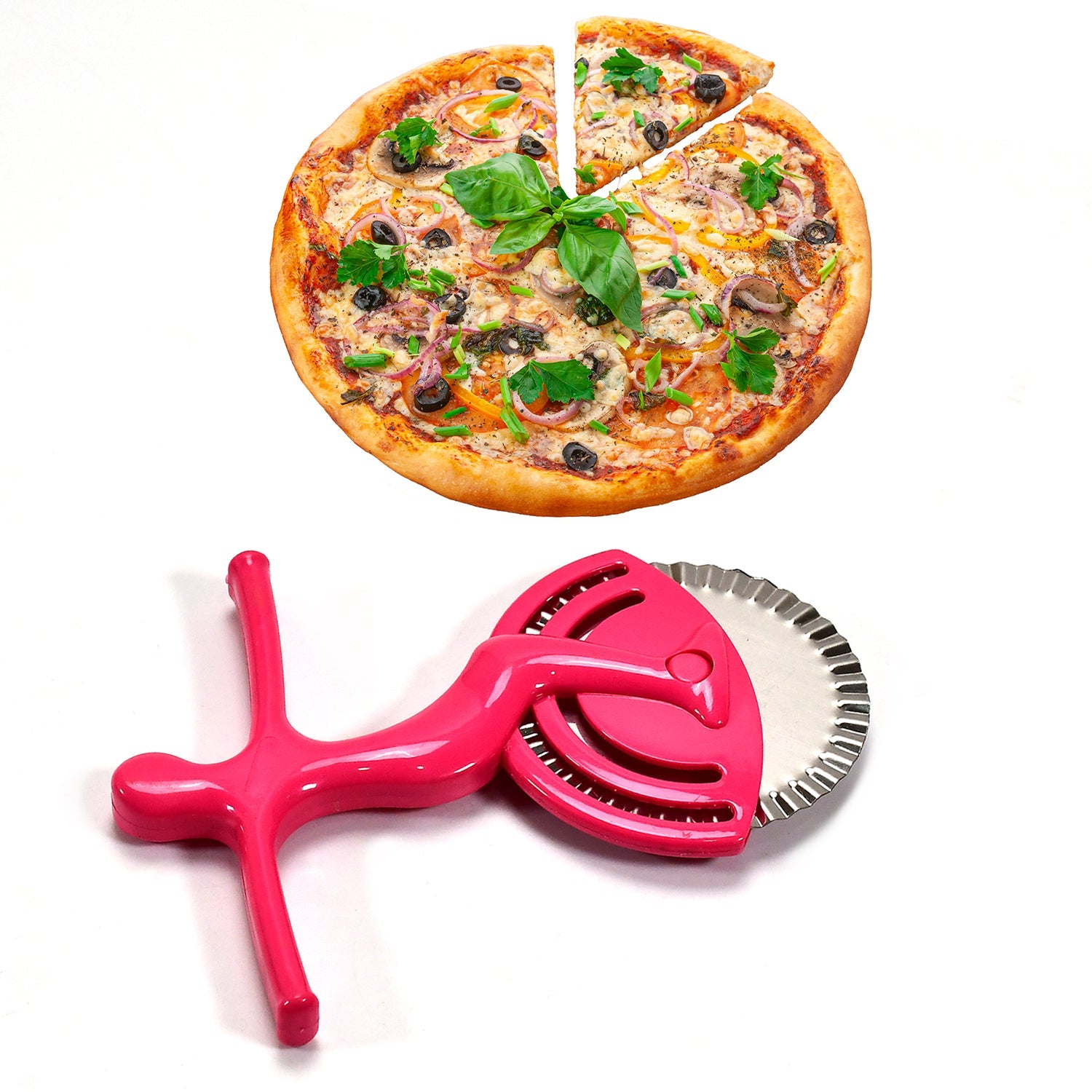 2649 Pizza/Sandwich/Burger/Slicer/Multipurpose Cutter for, Kitchen, Restaurant roll Cutting Wheel DeoDap