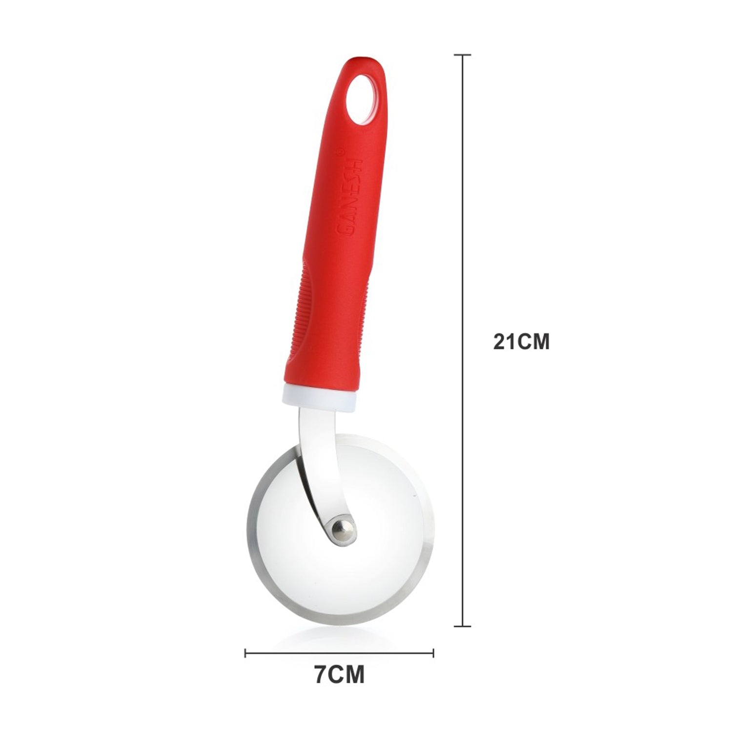 8707 Ganesh PIZZA / PASTRY CUTTER Wheel Pizza Cutter  (Stainless Steel) DeoDap