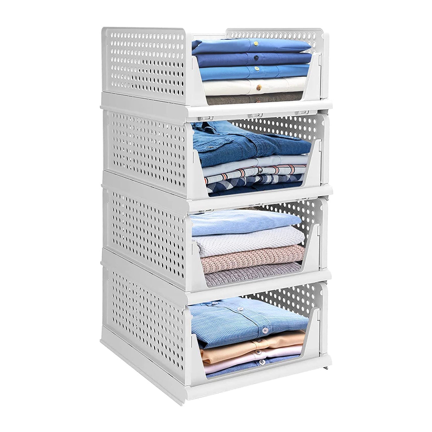 7731 Clothes Organizer 4 layer Drawer for Wardrobe Cupboard Organizer for  Clothes Foldable and Stackable Closet