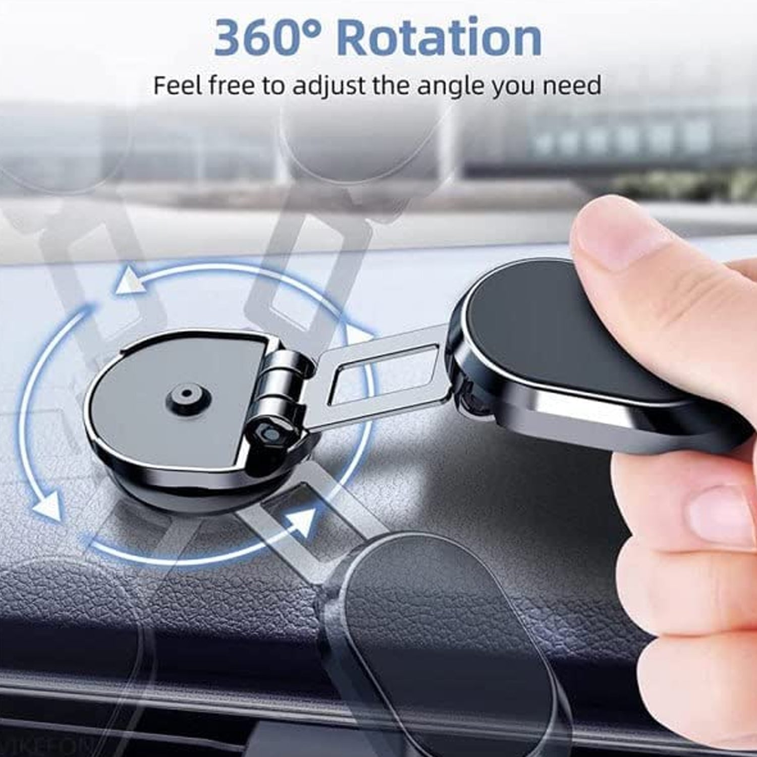 6102 360 Degree Rotating Magnetic Car Phone Holder | Metal Folding Car Phone Holder | New Alloy Folding Magnetic Car Phone Holder (Pack of 1)