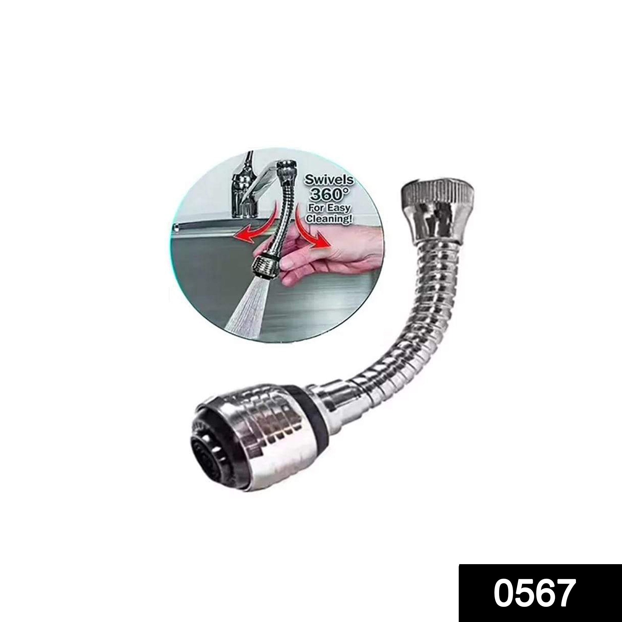 0567 Turbo Flex 360 Degree Rotatory Flexible Sink Water Saving Faucet Nozzle Sprayer - SkyShopy