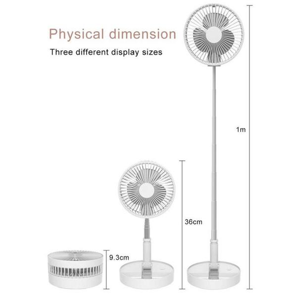 4612 Silent and Portable High Speed Foldable Table Fan with USB Charging Feature - SkyShopy