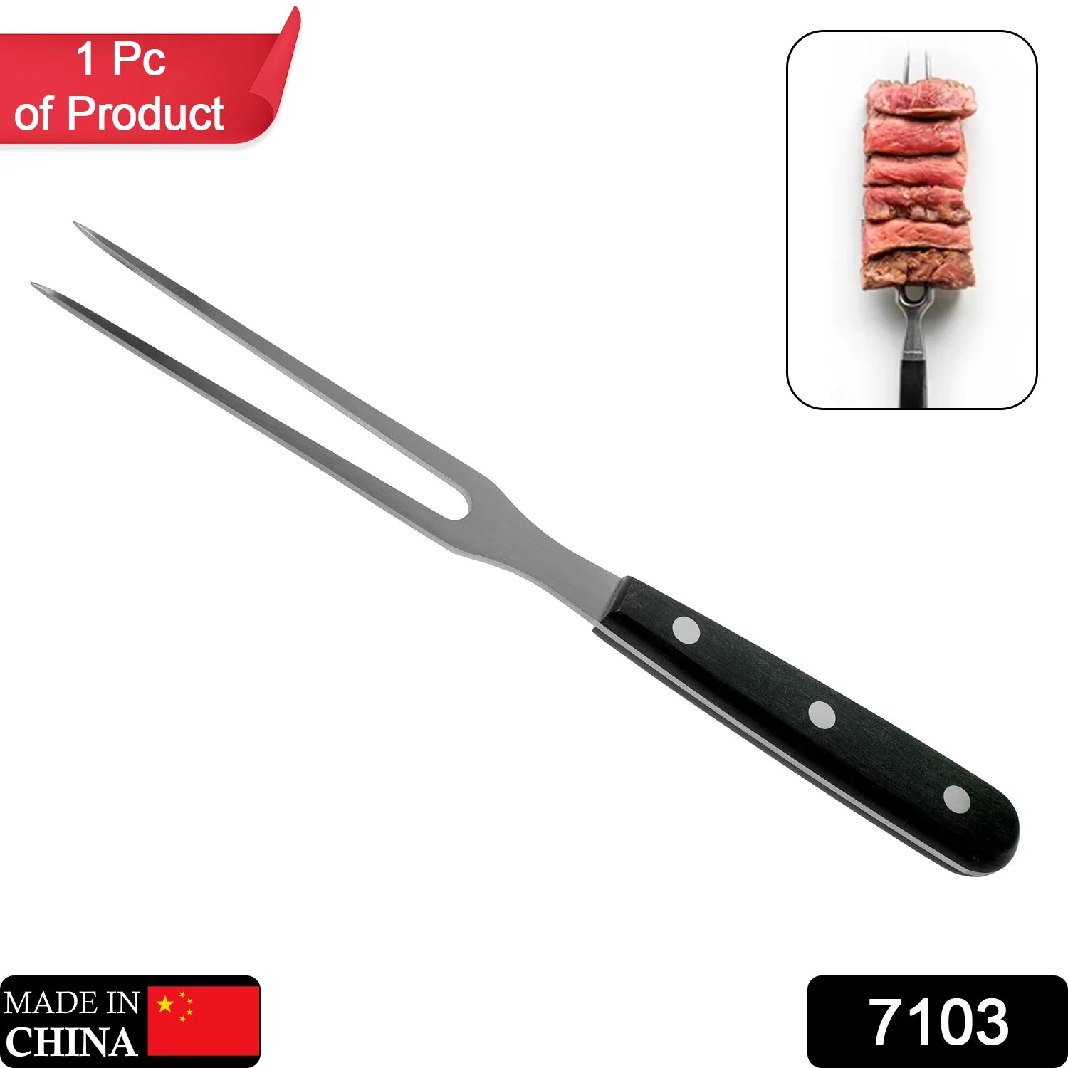 7103 Meat Forks Stainless Steel Hard Plastic Handle for Cooking DeoDap