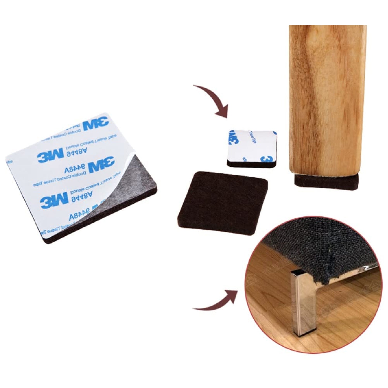 9030 Furniture Pad Square Felt Pads Floor Protector Pad For Home & All Furniture Use DeoDap