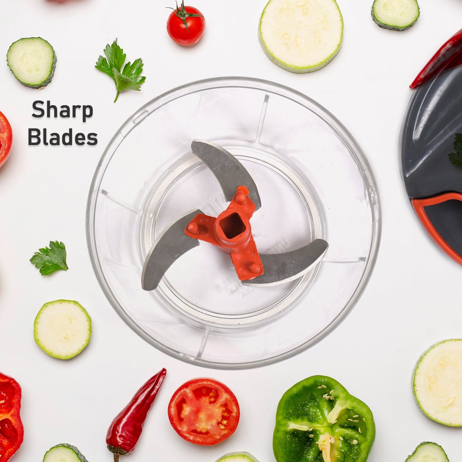 2913b Chopper with 3 Blades for Effortlessly Chopping Vegetables and Fruits for Your Kitchen (brown box) DeoDap
