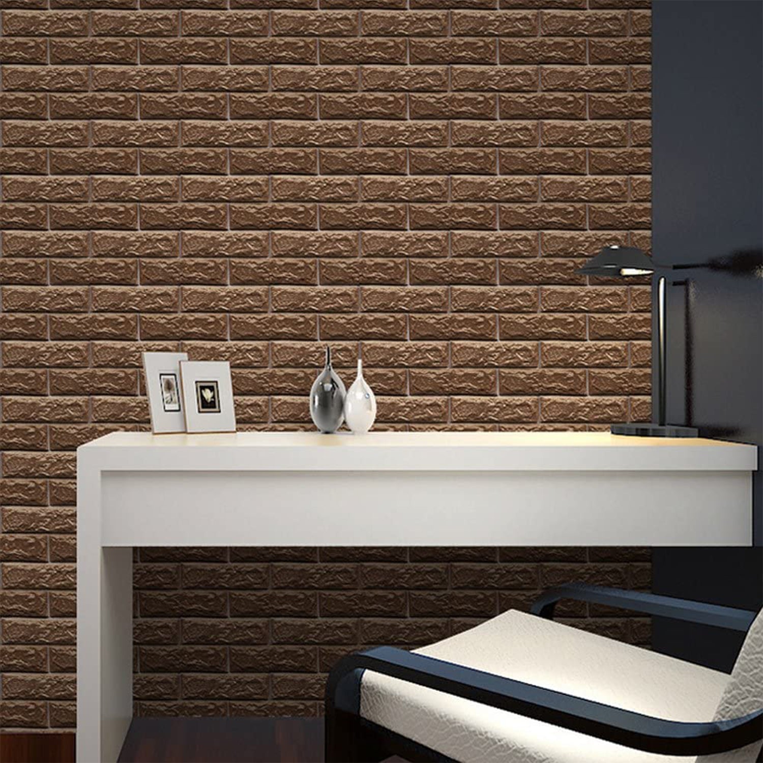 7457 Dark Brown 3D Wall Decor Used Over Walls For Better Texture And Decorated Look. freeshipping DeoDap