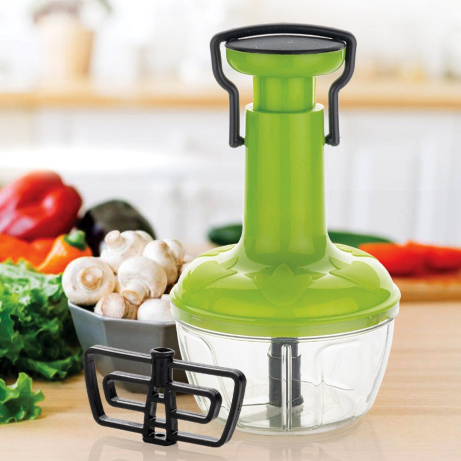 2759 3 In 1 Push Chop 1100Ml Used For Chopping Of Fruits And Vegetables. freeshipping - DeoDap