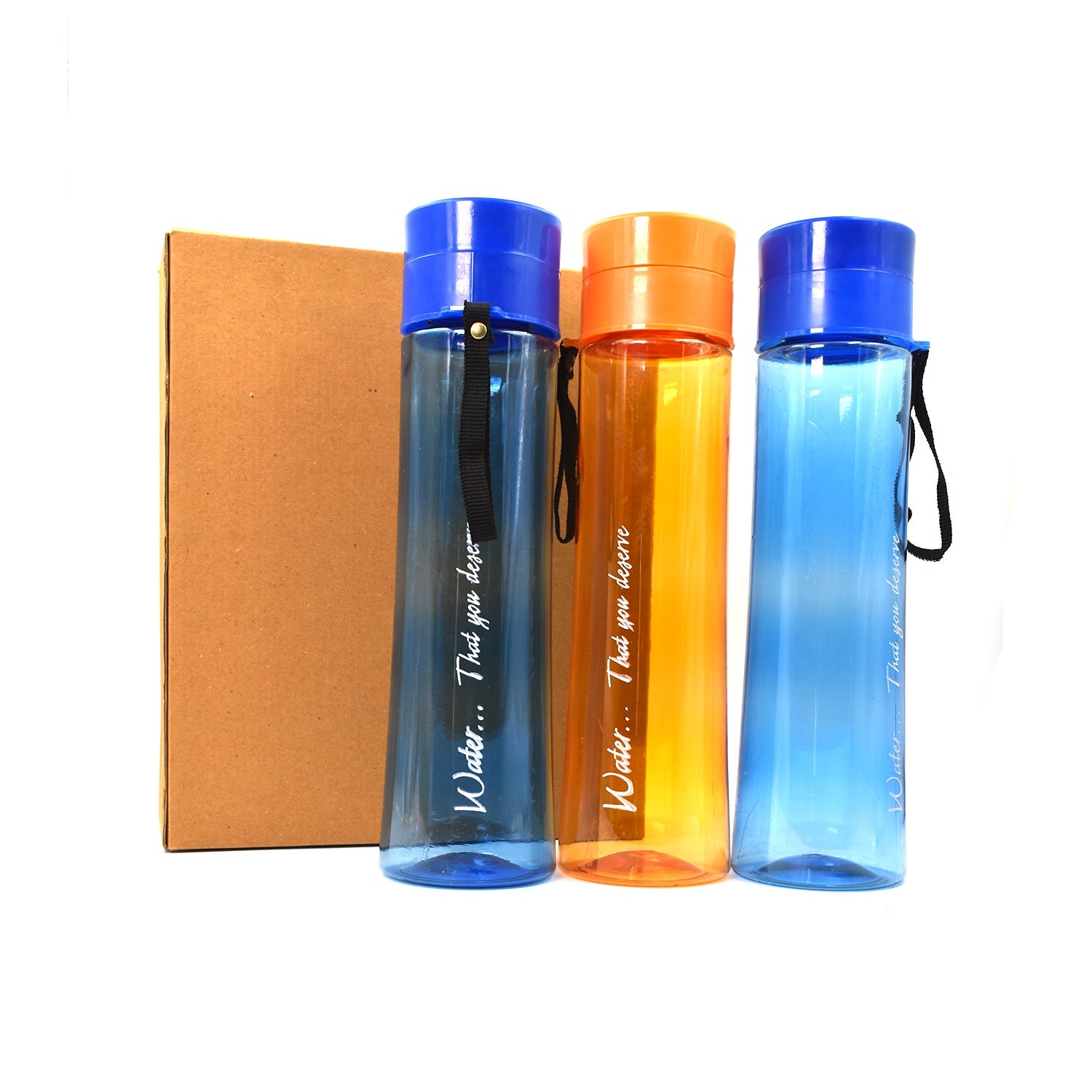 2716 Unbreakable, Leakproof, Durable, BPA Free, Non-Toxic Plastic Water Bottles, 1 Litre (Pack of 3, Assorted Color) - DeoDap