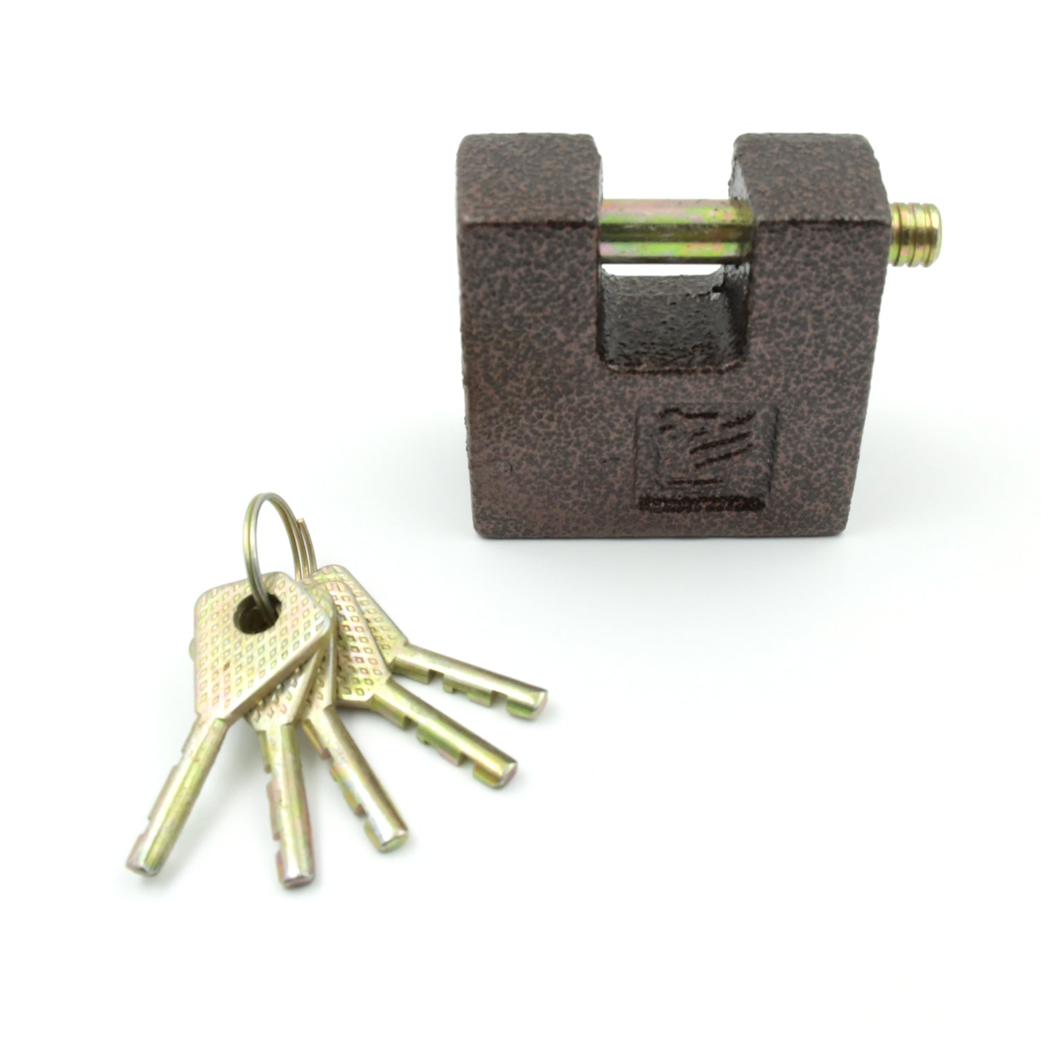 9456 Iron Pad lock, Brass Core and Thickened Spray Black Iron Door Lock With 5 pc Keys for Home Dormitory, Waterproof Antirust Anti-theft Padlocks Outdoor Gate Shed Locks Warehouse Big Iron Door Drawer Lock (63 mm )