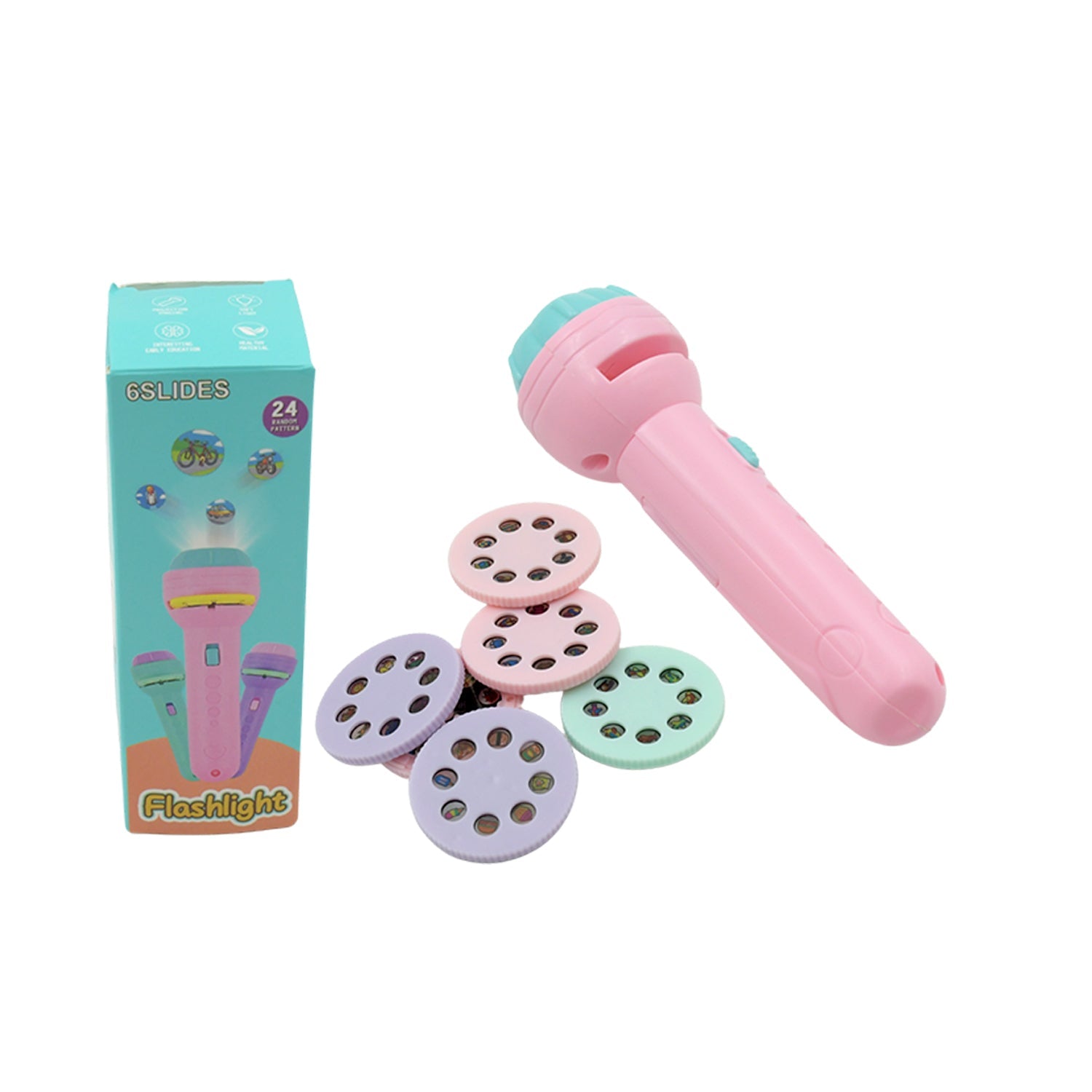 4629 Mini Slide Projector for Kids with 6 Slide and 48 Animated Pattern, Flashlight Torch for Kids, Projector Torch, Educational Learning Toy, Education Learning For Girls & boy