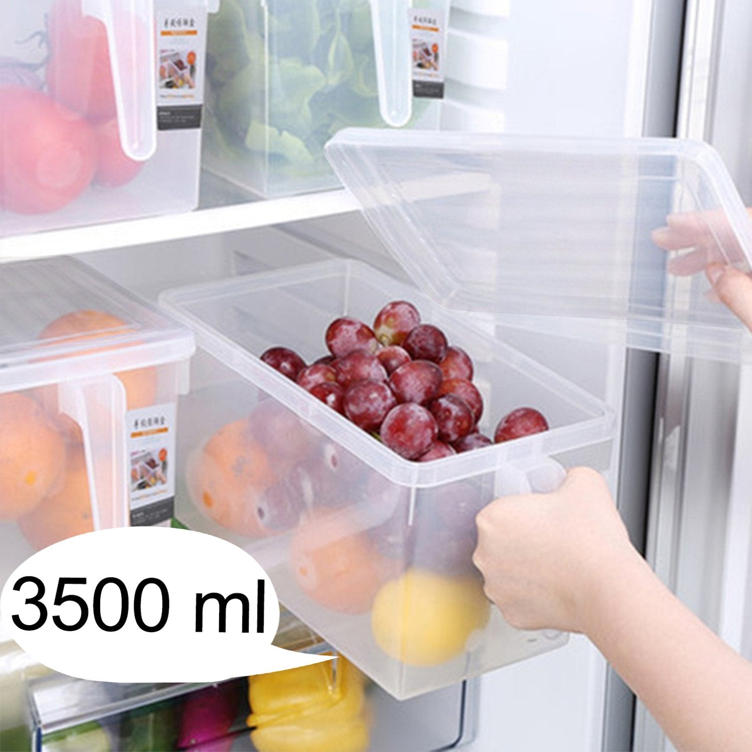 2519 Square Refrigerator Organizer Fresh-Keeping Box Case Kitchen Storage Box
