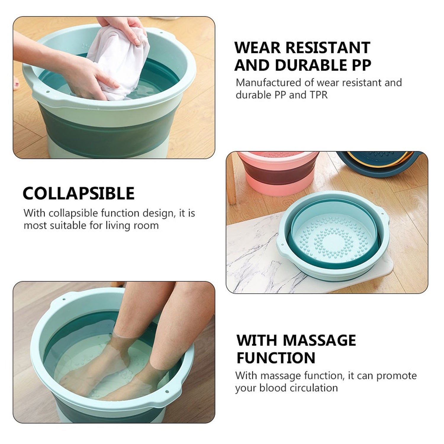 4009 Water Bucket Folding High Capacity Foldable Hanging with Handle Storage Water Space-saving Great Load Bearing Laundry Basket Bathroom Products DeoDap
