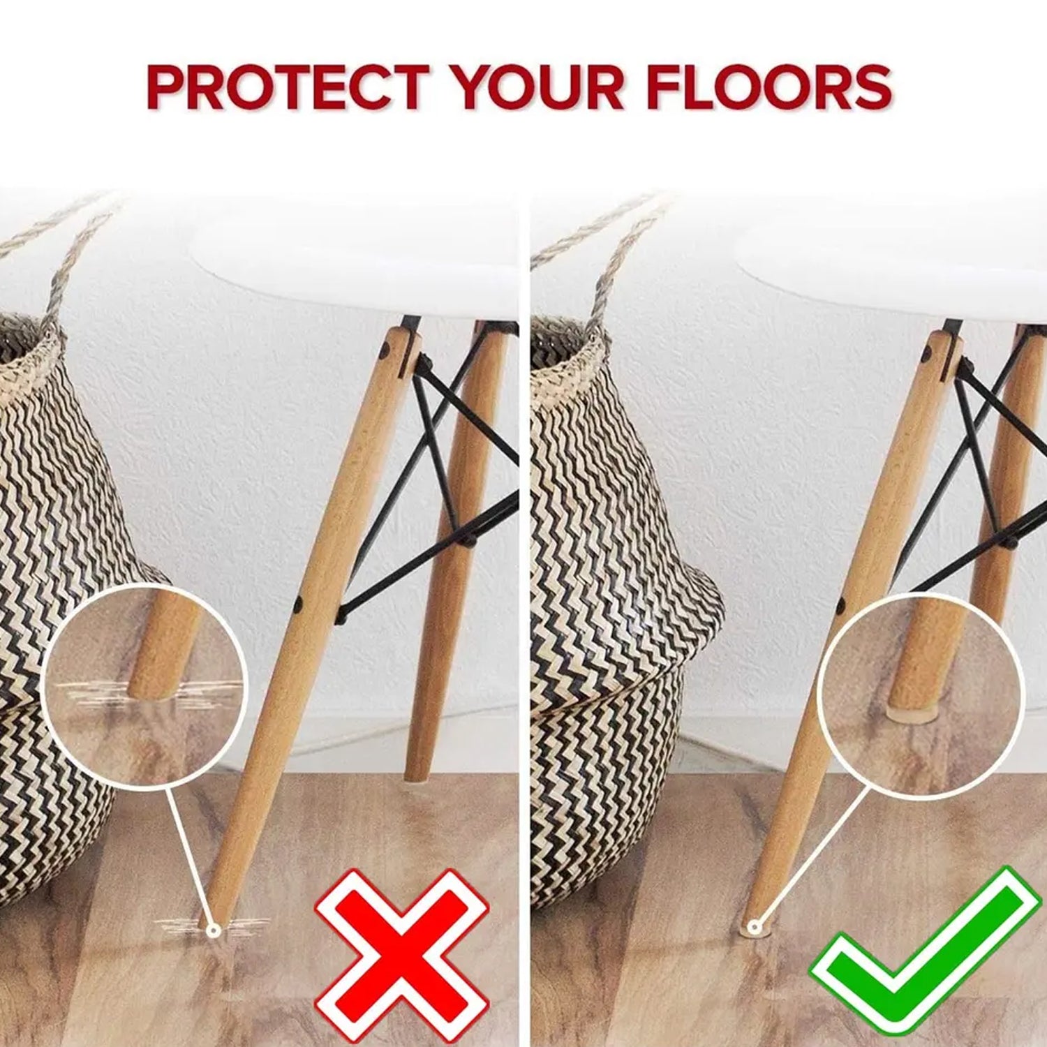 9045 Furniture Pads Round Self-stick Non-slip Anti-scratch Felt Pads Floors Protector DeoDap