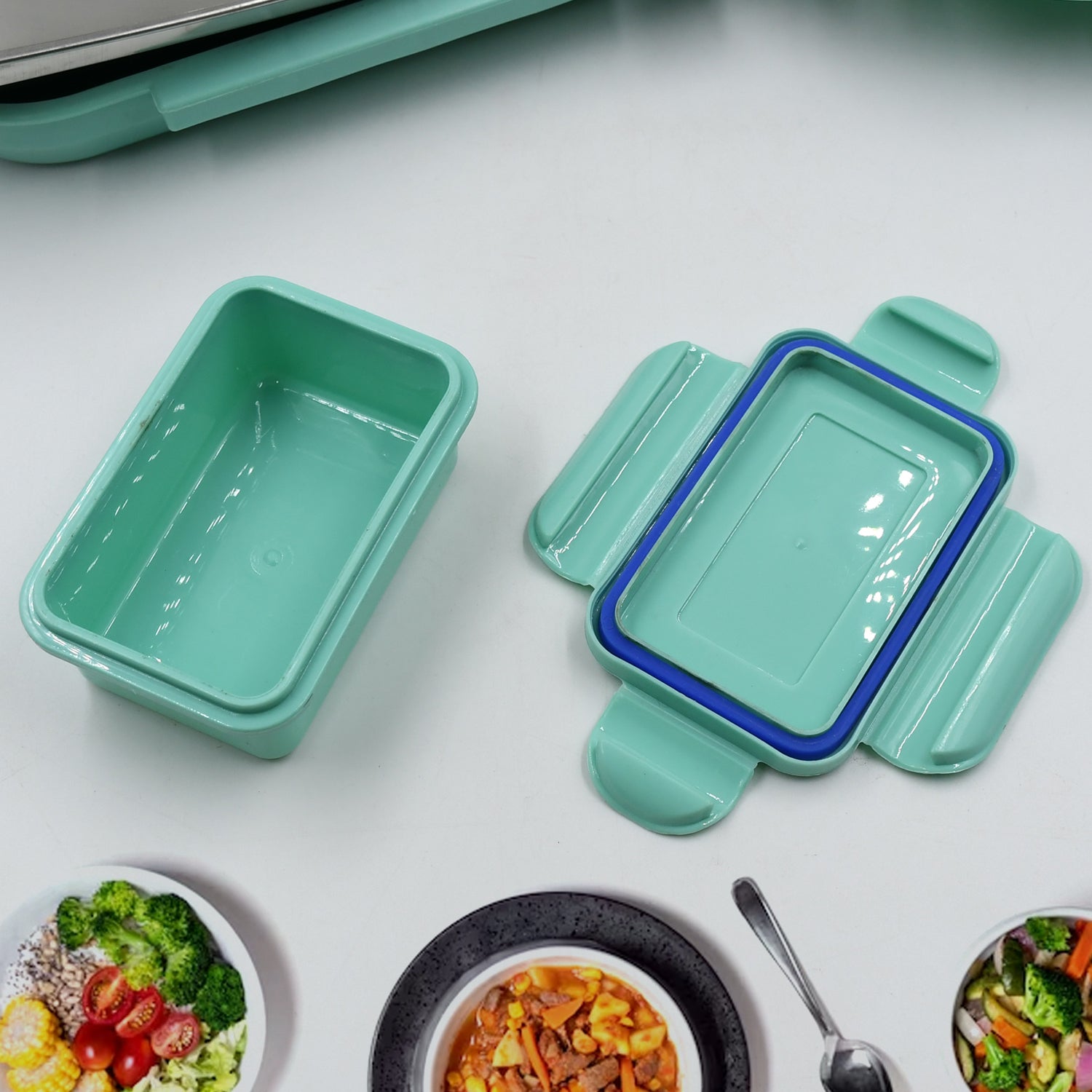 5366 Plastic Insulated Airtight Leak-Proof Lunch Box With small lunch box, Stainless Steel Plate for Office, School, Picnic DeoDap