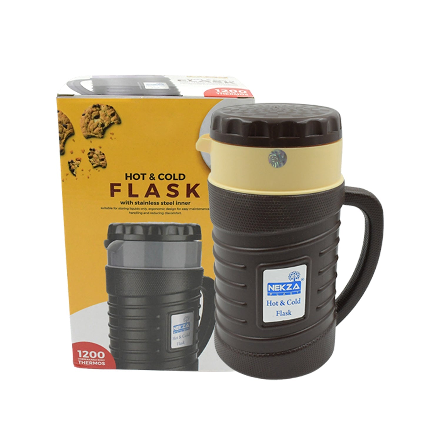 Thermos Insulated Flask or hot Kettle, Plastic innner Steel
