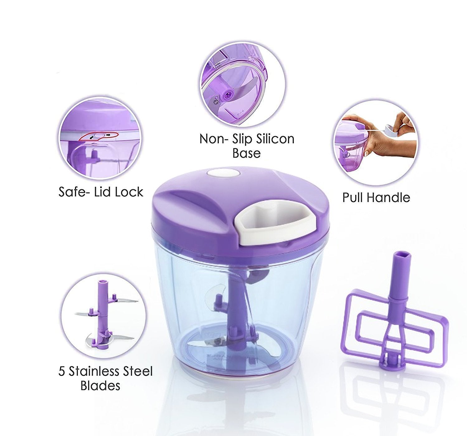2180B Compact & Powerful Hand Held Vegetable Chopper (950 ml)