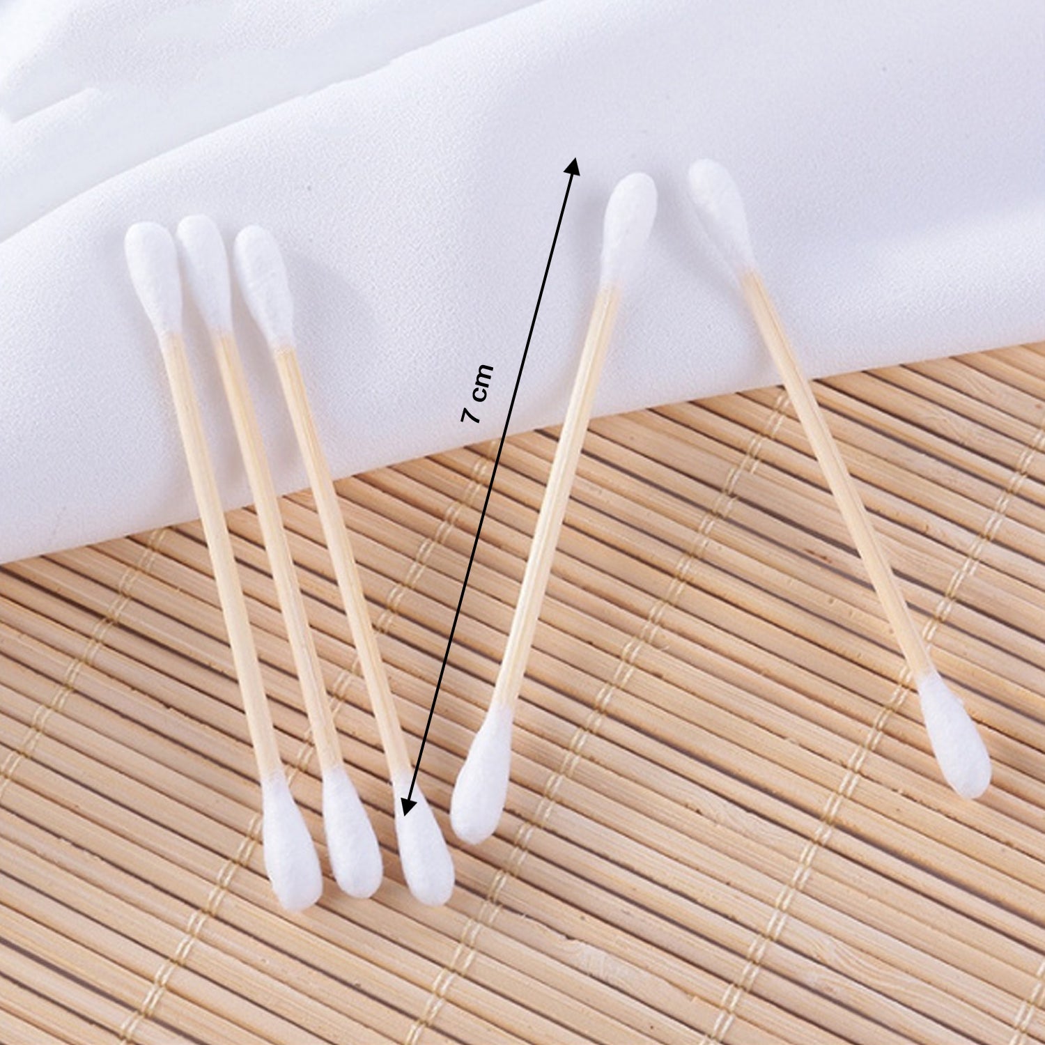 6016 Cotton Swabs Bamboo with Wooden Handles for Makeup Clean Care Ear Cleaning Wound Care Cosmetic Tool Double Head Biodegradable Eco Friendly (pack of 20) DeoDap