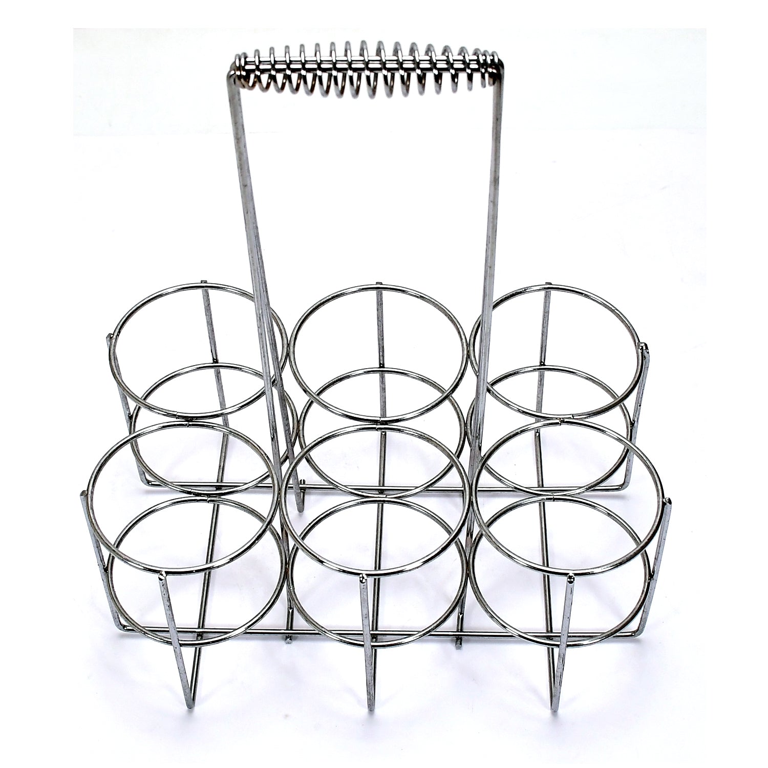 5169 Steel Bottle Holding Container Carrier Rack 33cm  For Traveling Use DeoDap