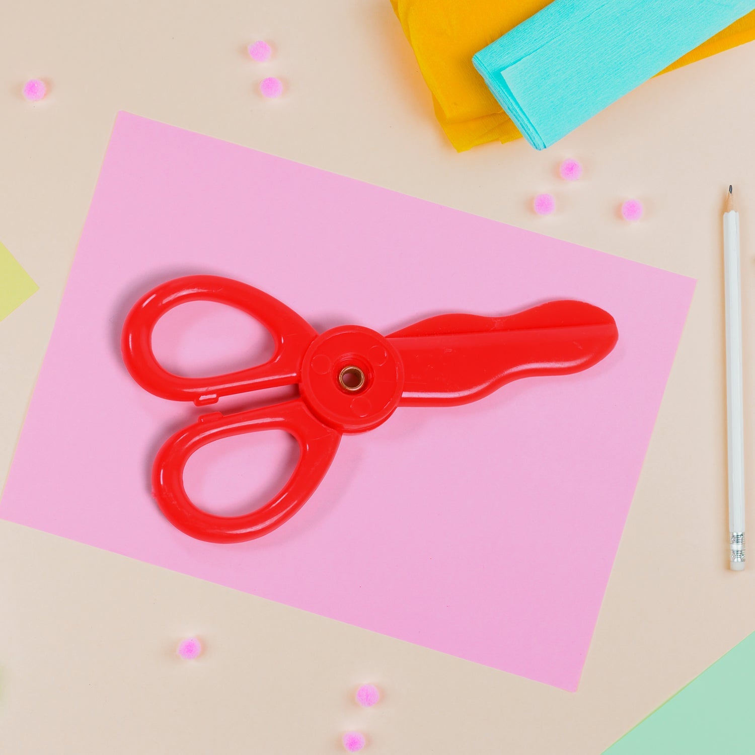 1587 Plastic Child-Safe Scissor Set, Toddlers Training Scissors, Pre-School Training Scissors and Children Art Supplies DeoDap