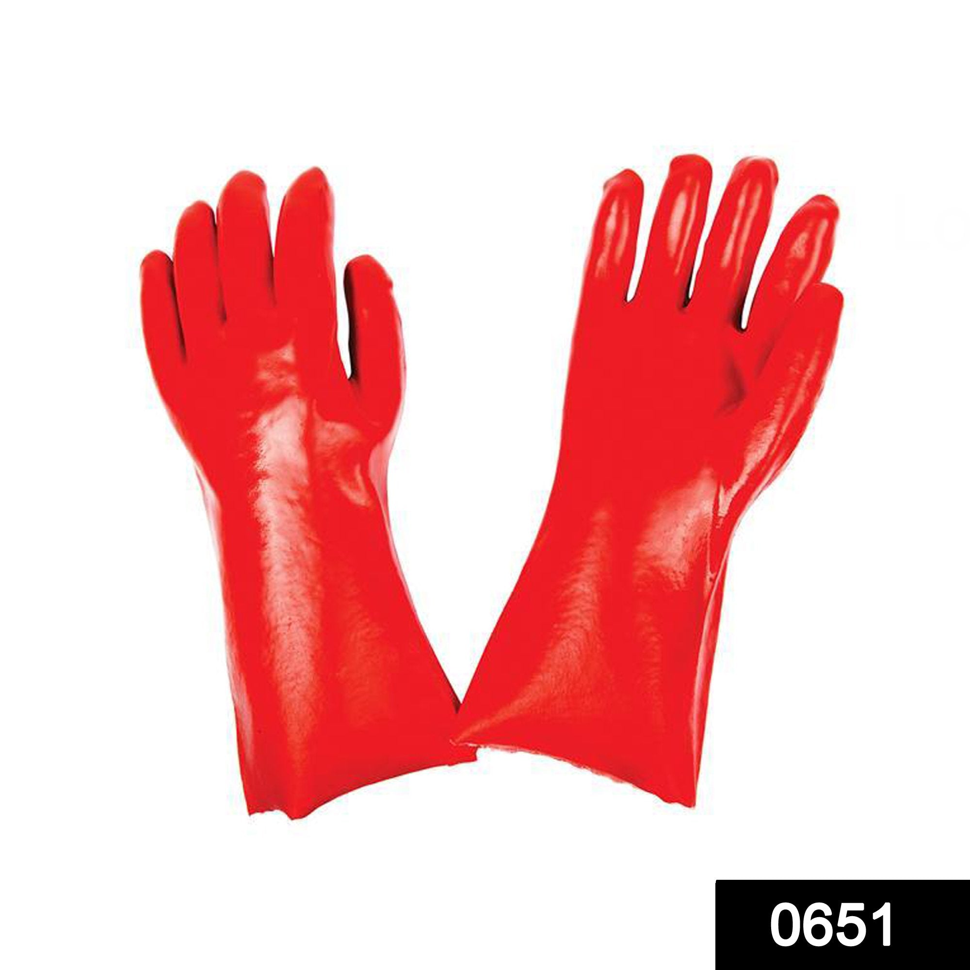 0651 - Cut Glove Reusable Rubber Hand Gloves (Red) - 1 pc - SkyShopy