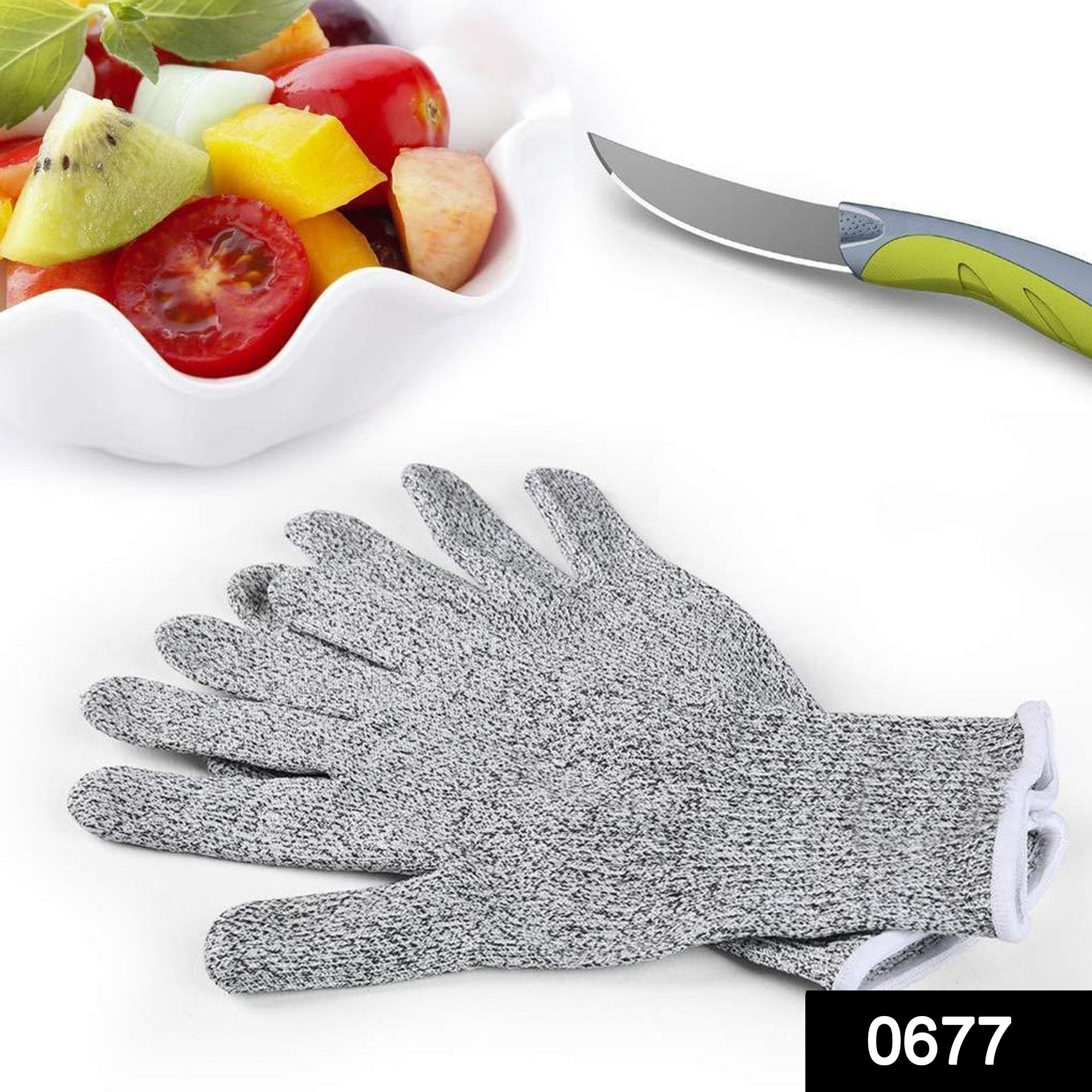 0677 Anti Cutting Resistant Hand Safety Cut-Proof Protection Gloves  (Multicolour) - SkyShopy