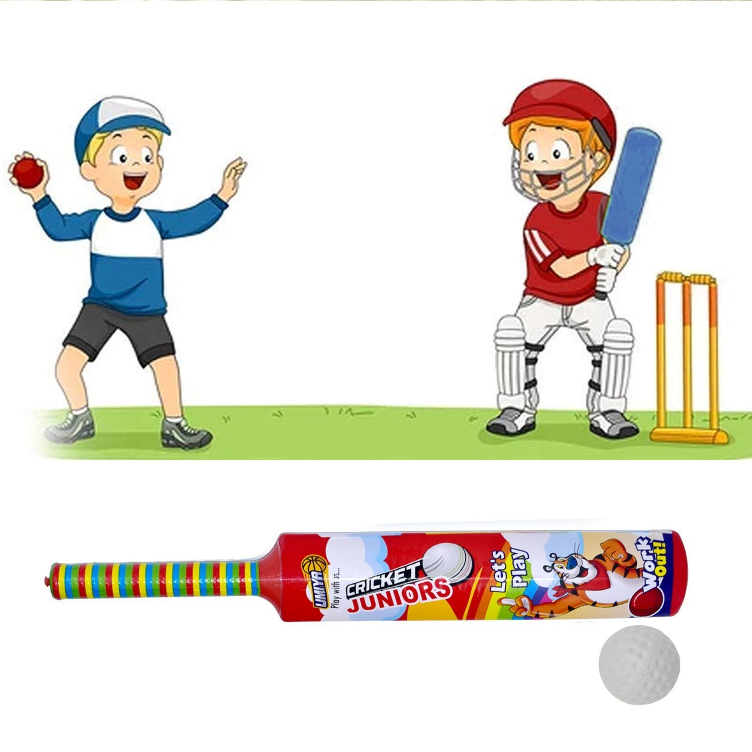 8024 Plastic Cricket Bat Ball Set for Boys and Girls