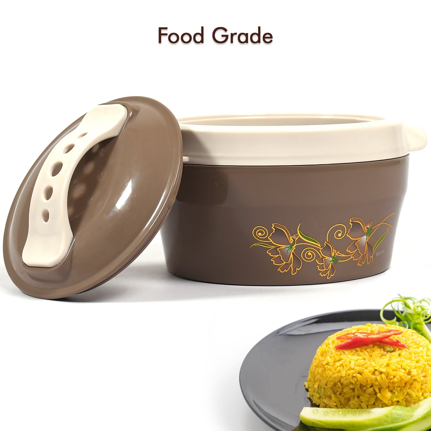 5275 PLAZA INSULATED HOT POT INNER STAINLESS STEEL CASSEROLE WITH LID ( 800 ML )