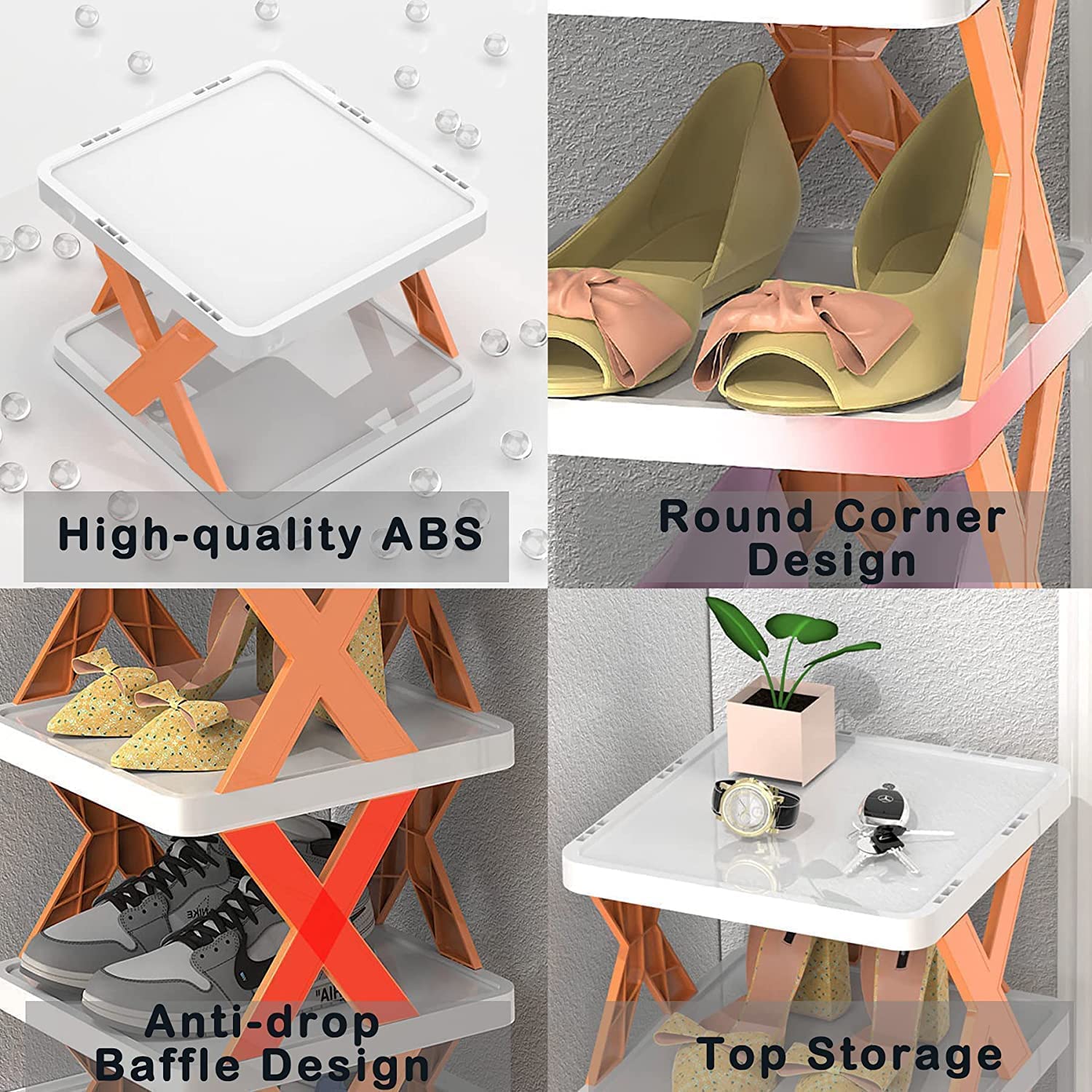 9098  SMART SHOE RACK WITH 8 LAYER SHOES STAND MULTIFUNCTIONAL ENTRYWAY FOLDABLE & COLLAPSIBLE DOOR SHOE RACK FREE STANDING HEAVY DUTY PLASTIC SHOE SHELF STORAGE ORGANIZER NARROW FOOTWEAR HOME DeoDap