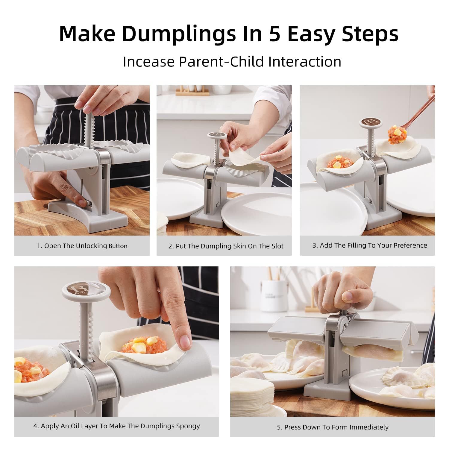 5300B Dumpling Maker Mold,Double Head Dumpling Mold Wrap Two At A One Time,Household Dumpling Maker Mould,Easy-Tool for Making Dumplings,Dumpling Press Mold Kitchen Accessories DeoDap