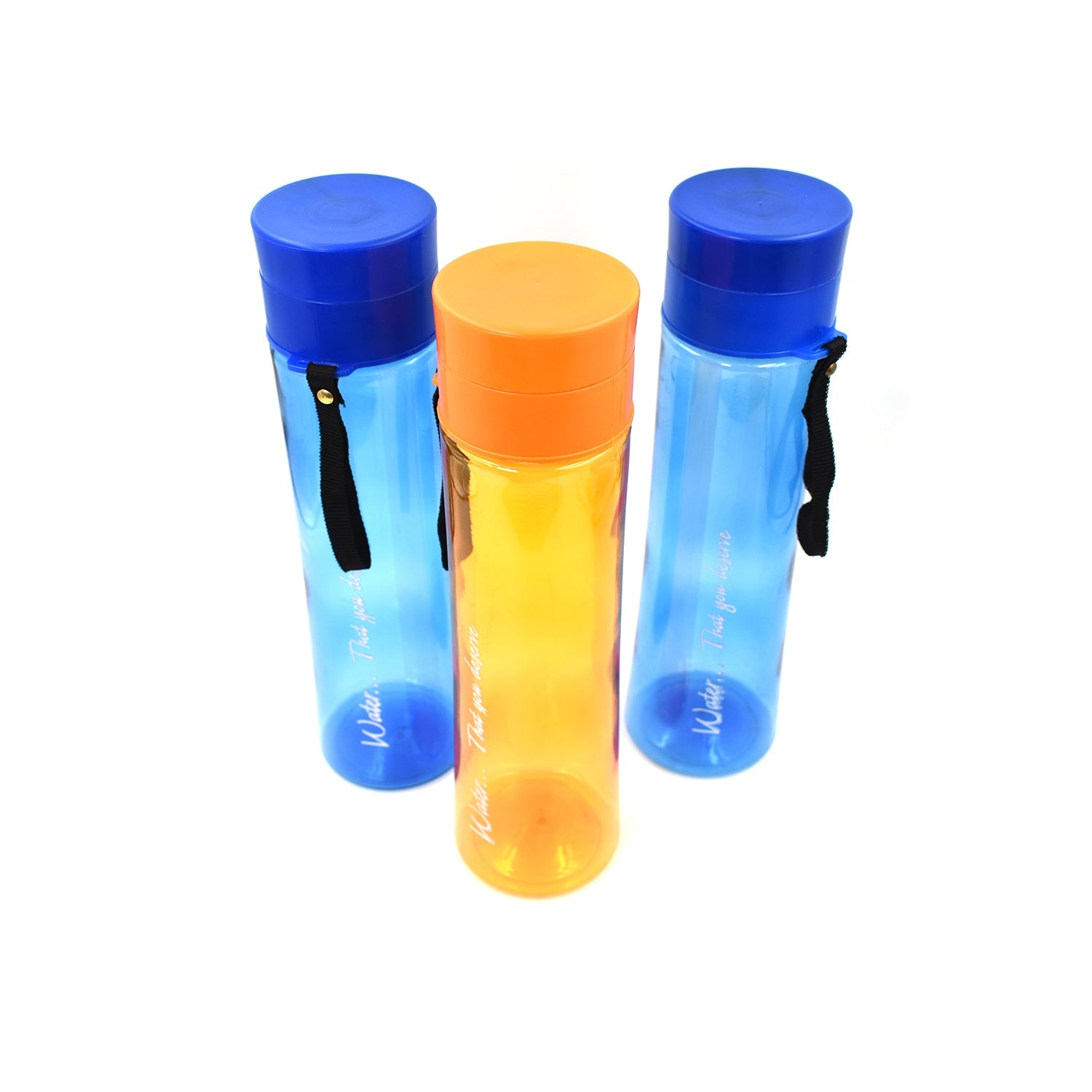 2716 Unbreakable, Leakproof, Durable, BPA Free, Non-Toxic Plastic Water Bottles, 1 Litre (Pack of 3, Assorted Color) - DeoDap