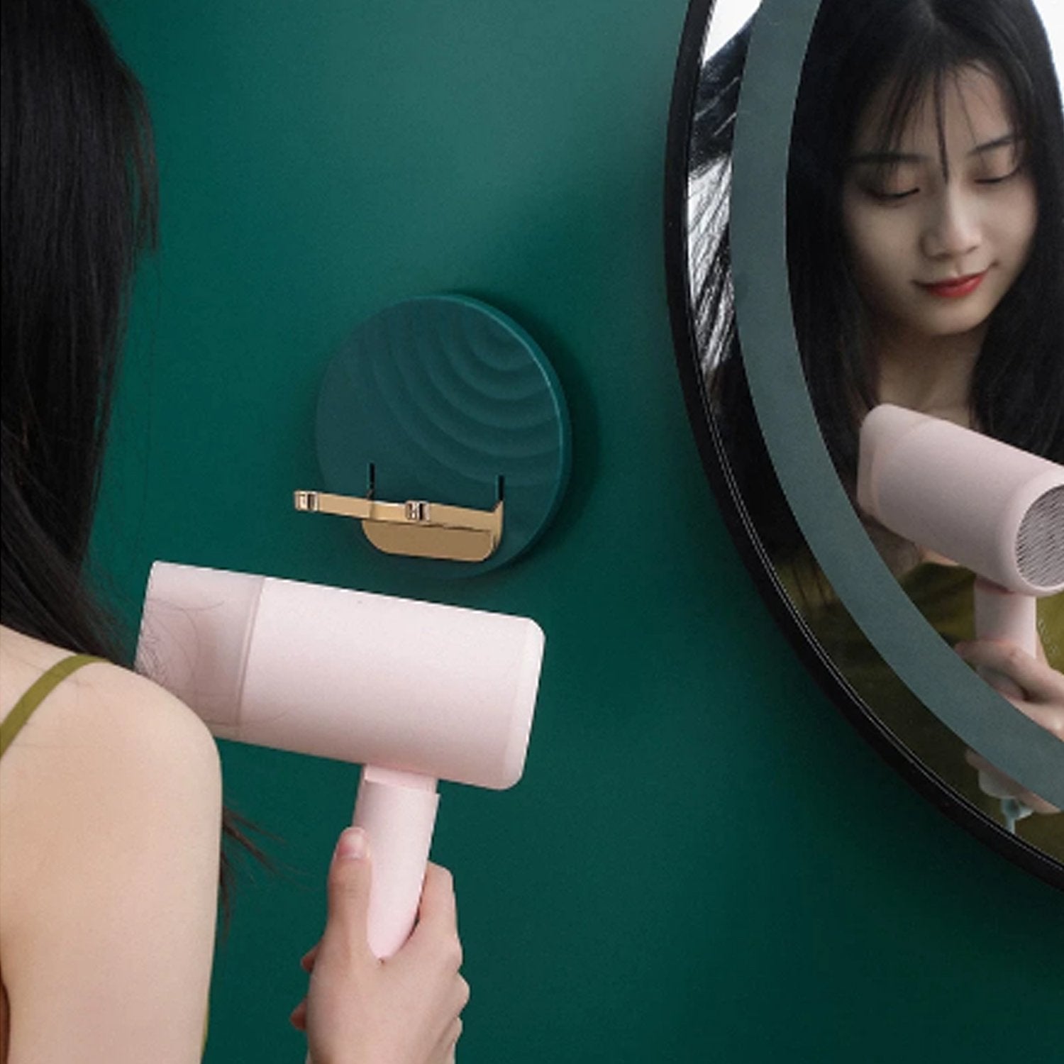 6038 Hair Dryer Holder Stand Self Adhesive Wall Mounted (With Sticker)
