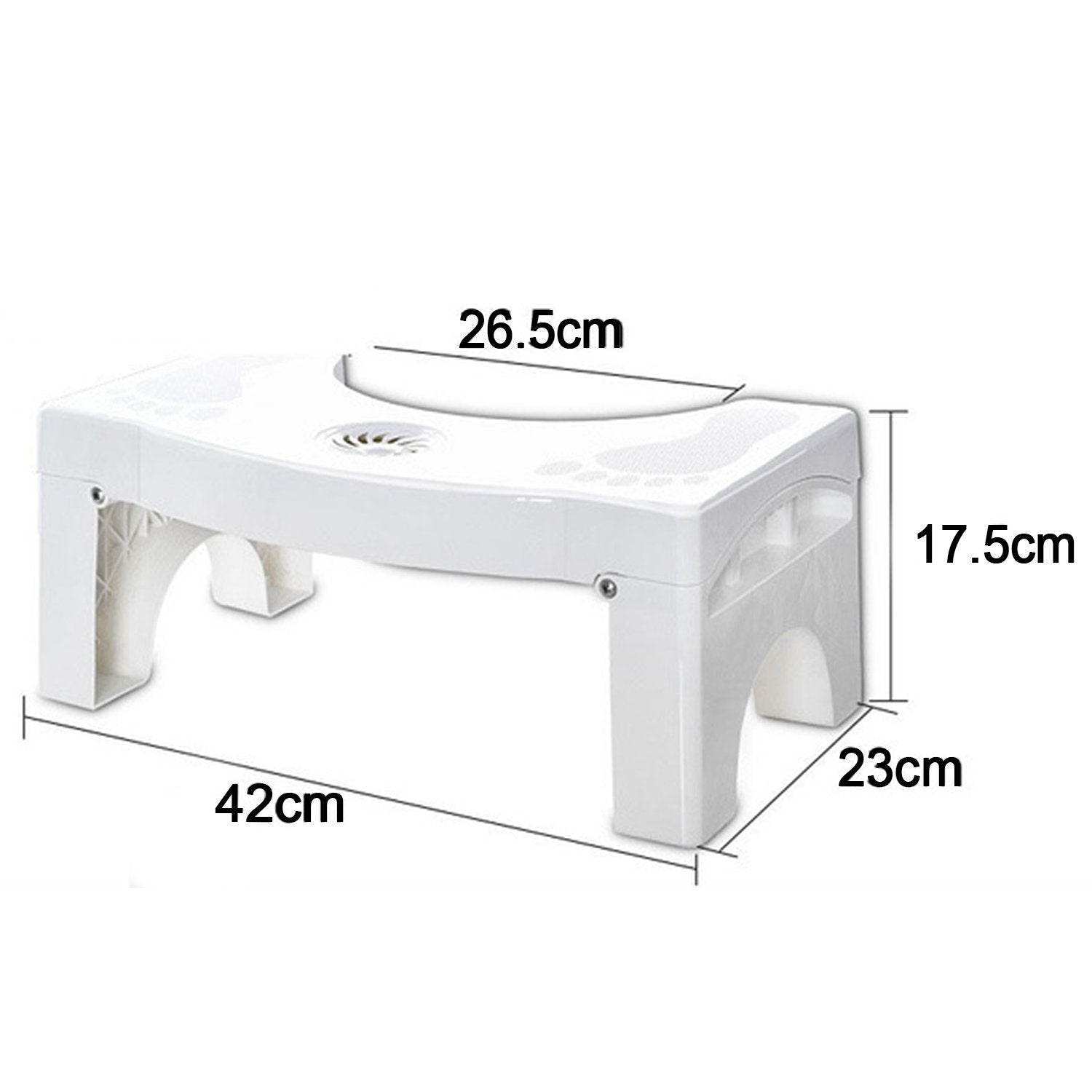 6005 Plastic Non-Slip Folding Toilet Squat Stool - White Color
