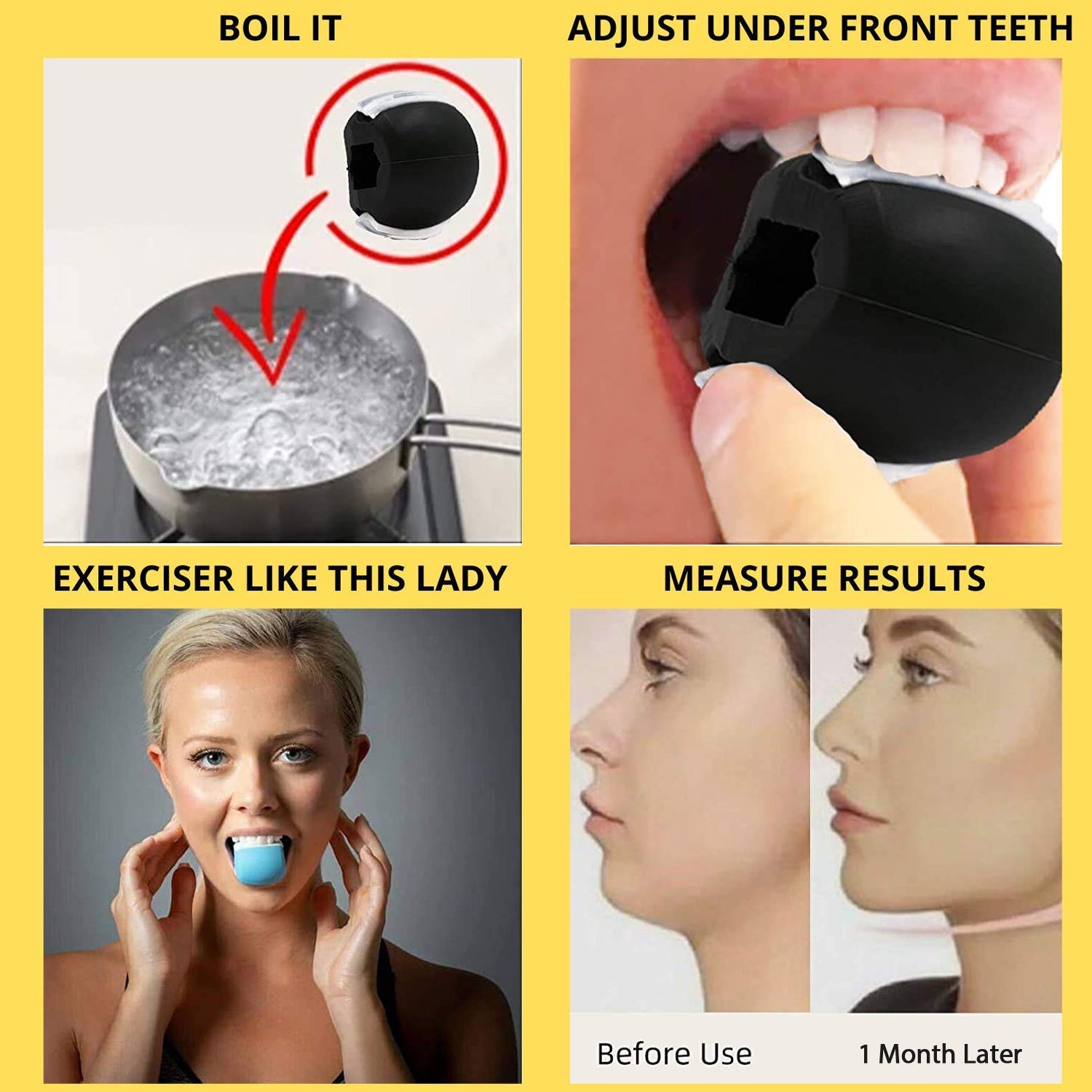 6101V Cn Blk Jaw Exerciser Used To Gain Sharp And Chiselled Jawline Easily And Fast.