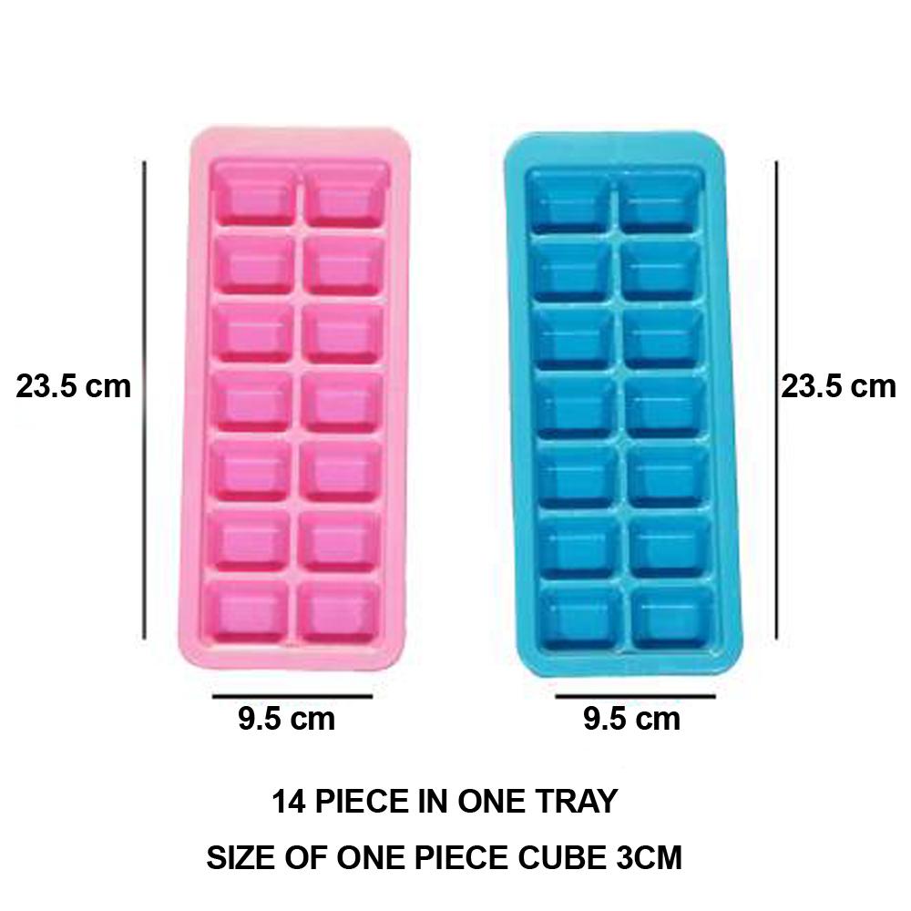 1196 Ice Cube Trays  14 Cavity Per Ice Tray [Multicolour] - SkyShopy