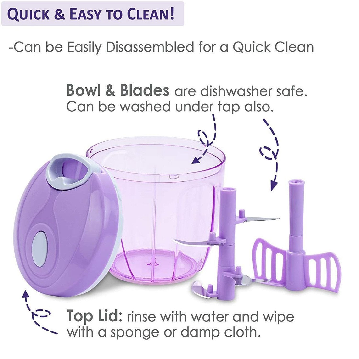 2180A 2 in 1 Handy Vegetable Chopper/Cutter with 5 Blades (1000 Ml)