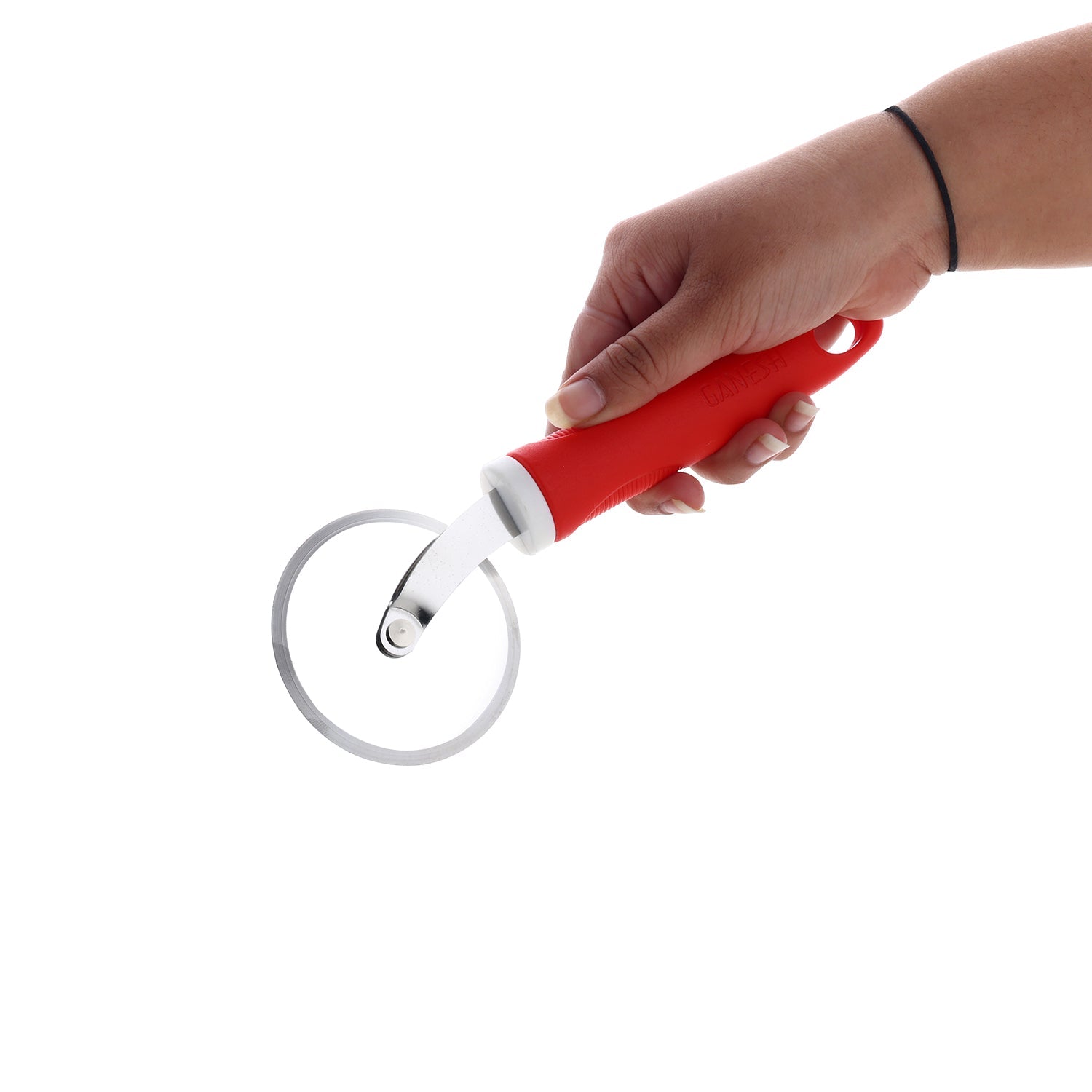 8707 Ganesh PIZZA / PASTRY CUTTER Wheel Pizza Cutter  (Stainless Steel) DeoDap