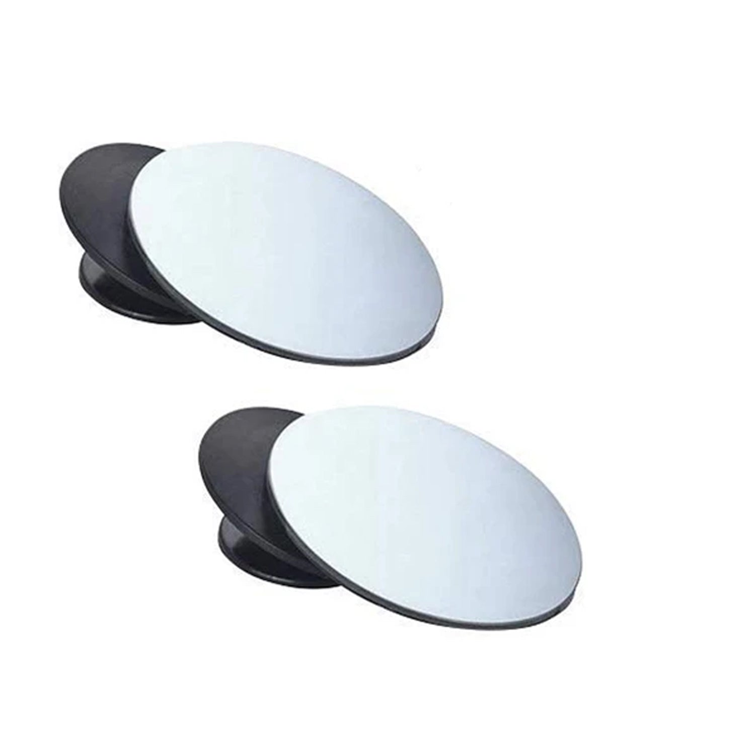 1512B Blind Spot Round Wide Angle Adjustable Convex Rear View Mirror - Pack of 2 DeoDap