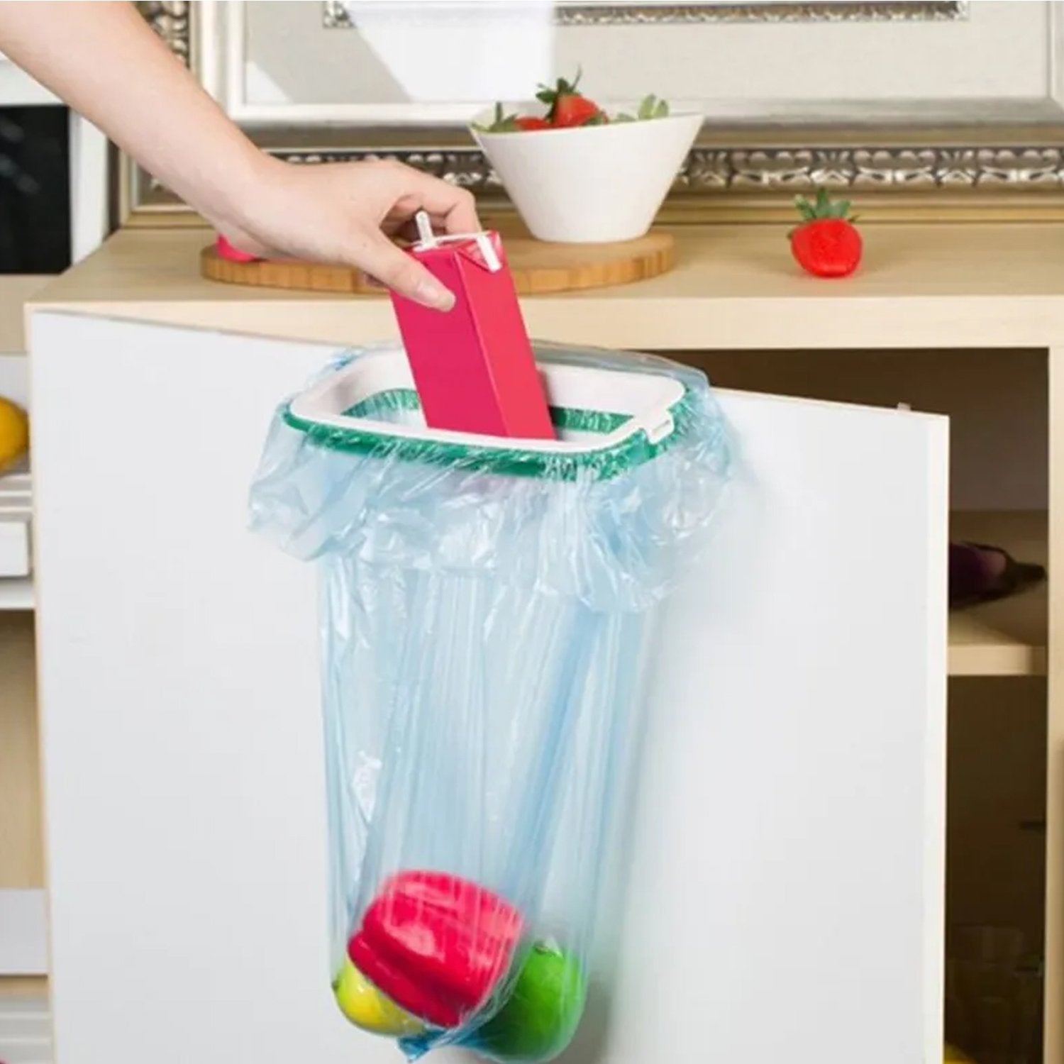 4726 Hanging Plastic Kitchen Trash Can Bag Holder