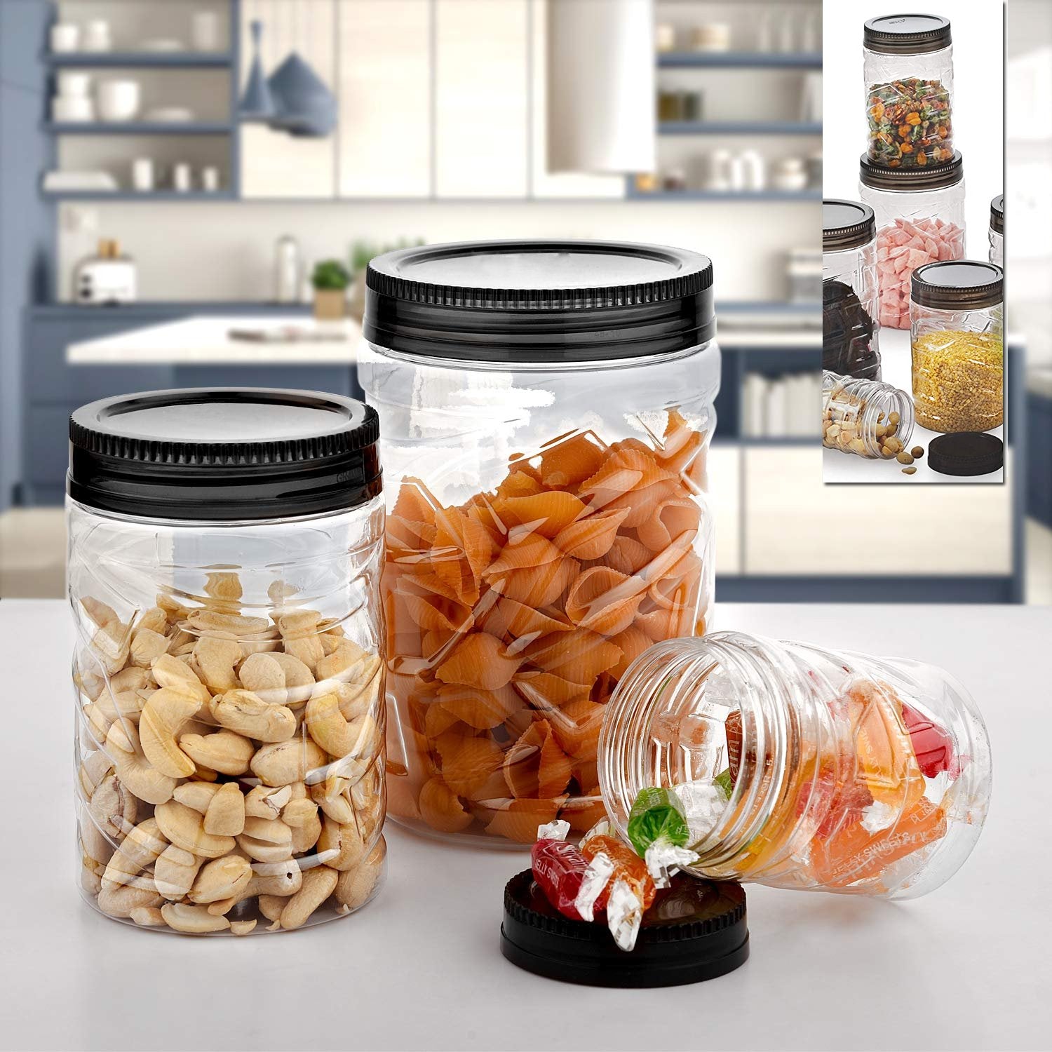 1754 Zig zag Silver Storage Container Gift Set For Kitchen 12 Pcs