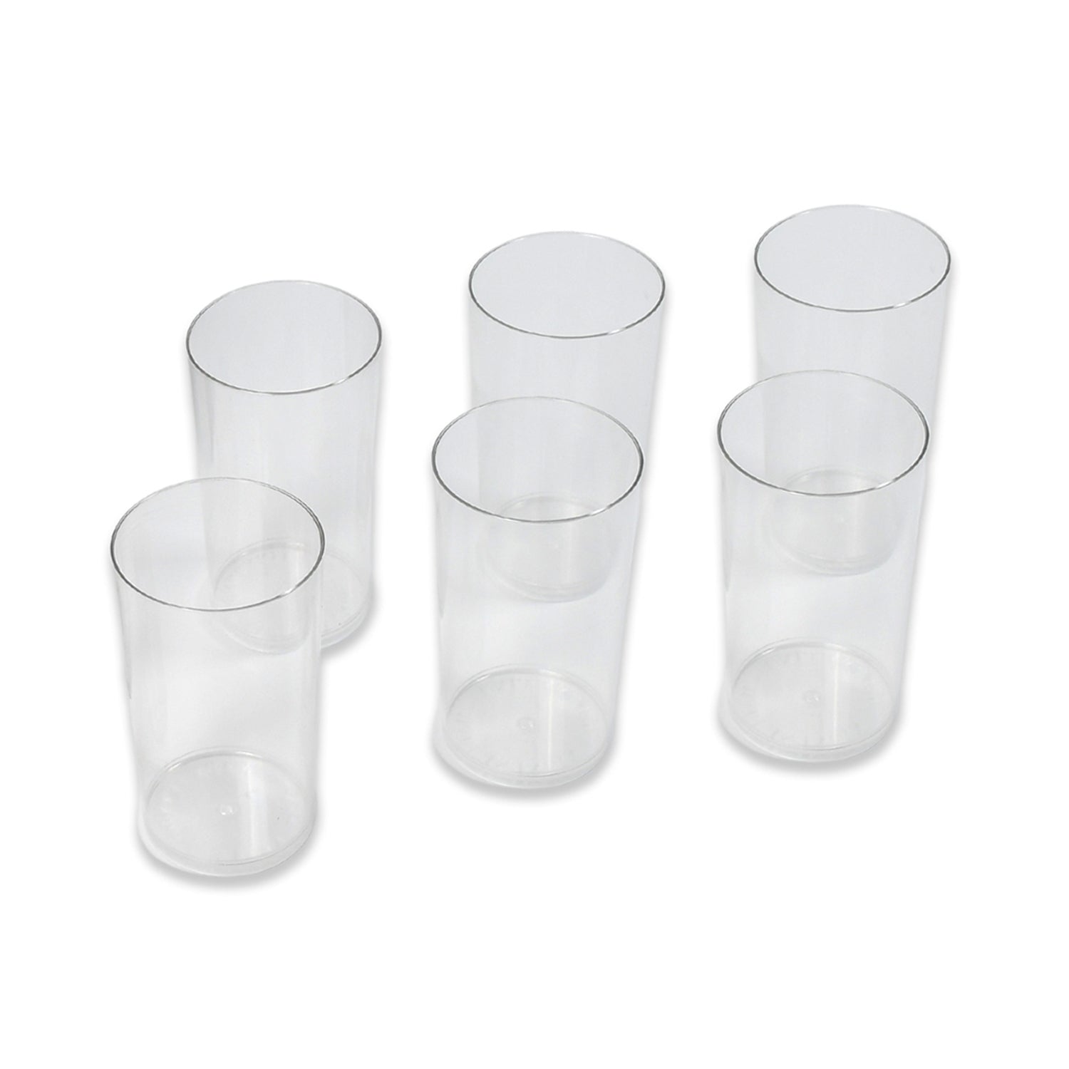 7143B Round Clear Plastic Water Glass Juice Beer Wine Plastic Unbreakable Transparent Glass Set ( 300ml 6pc ) (Brown Box) DeoDap
